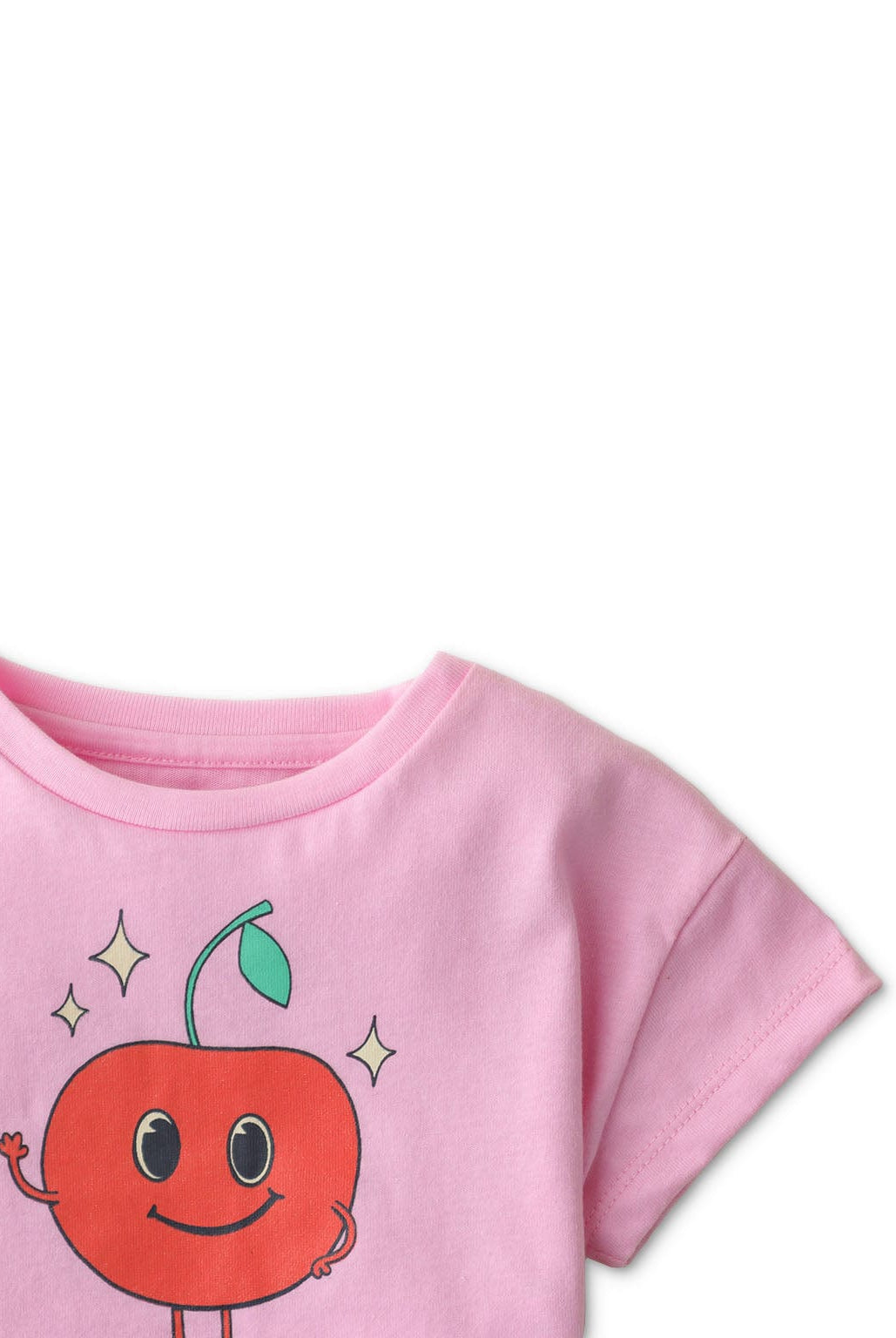 جينجرسنابس تي شيرت بناتي رضع برسمة فاكهة على الصدر وردي