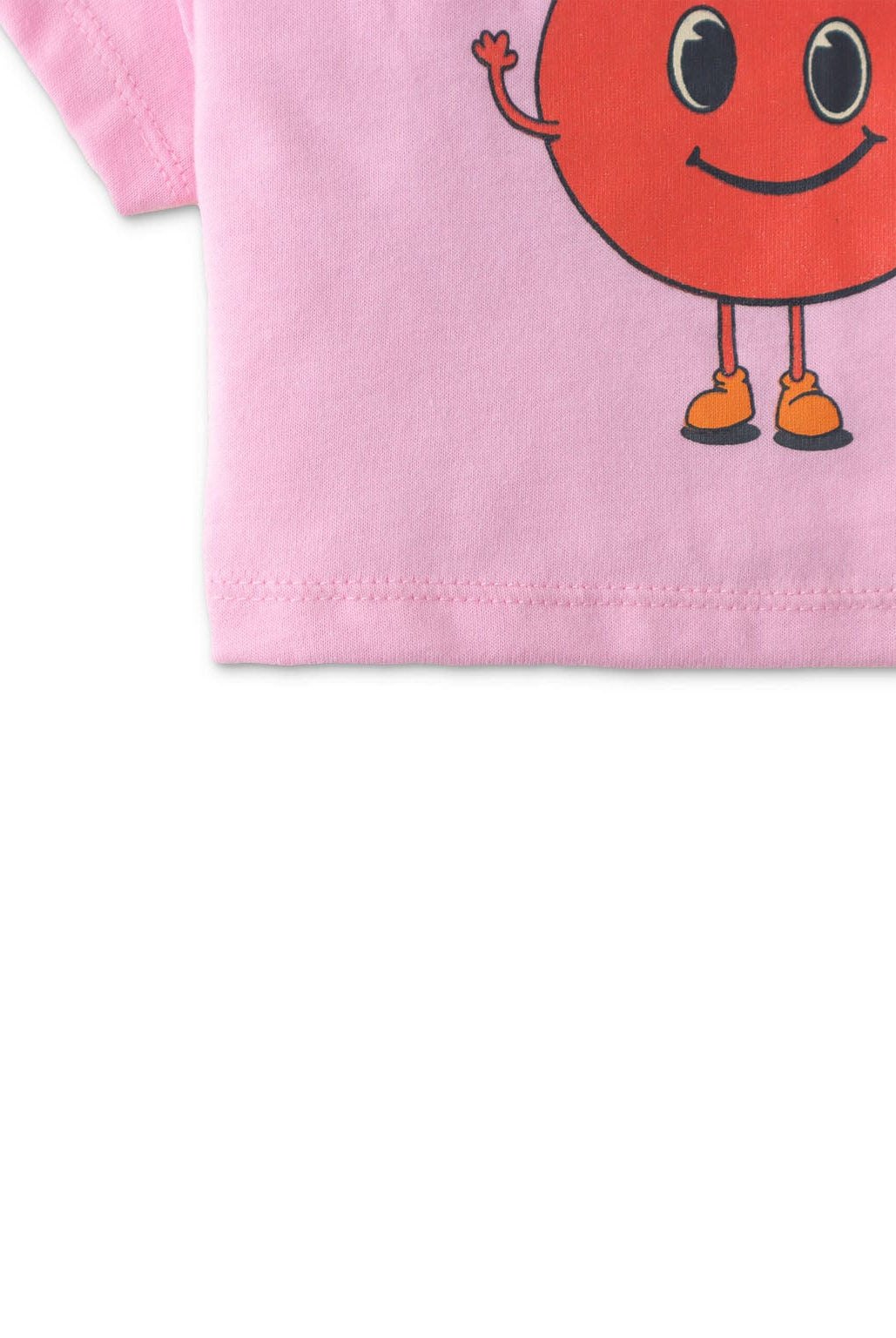 جينجرسنابس تي شيرت بناتي رضع برسمة فاكهة على الصدر وردي