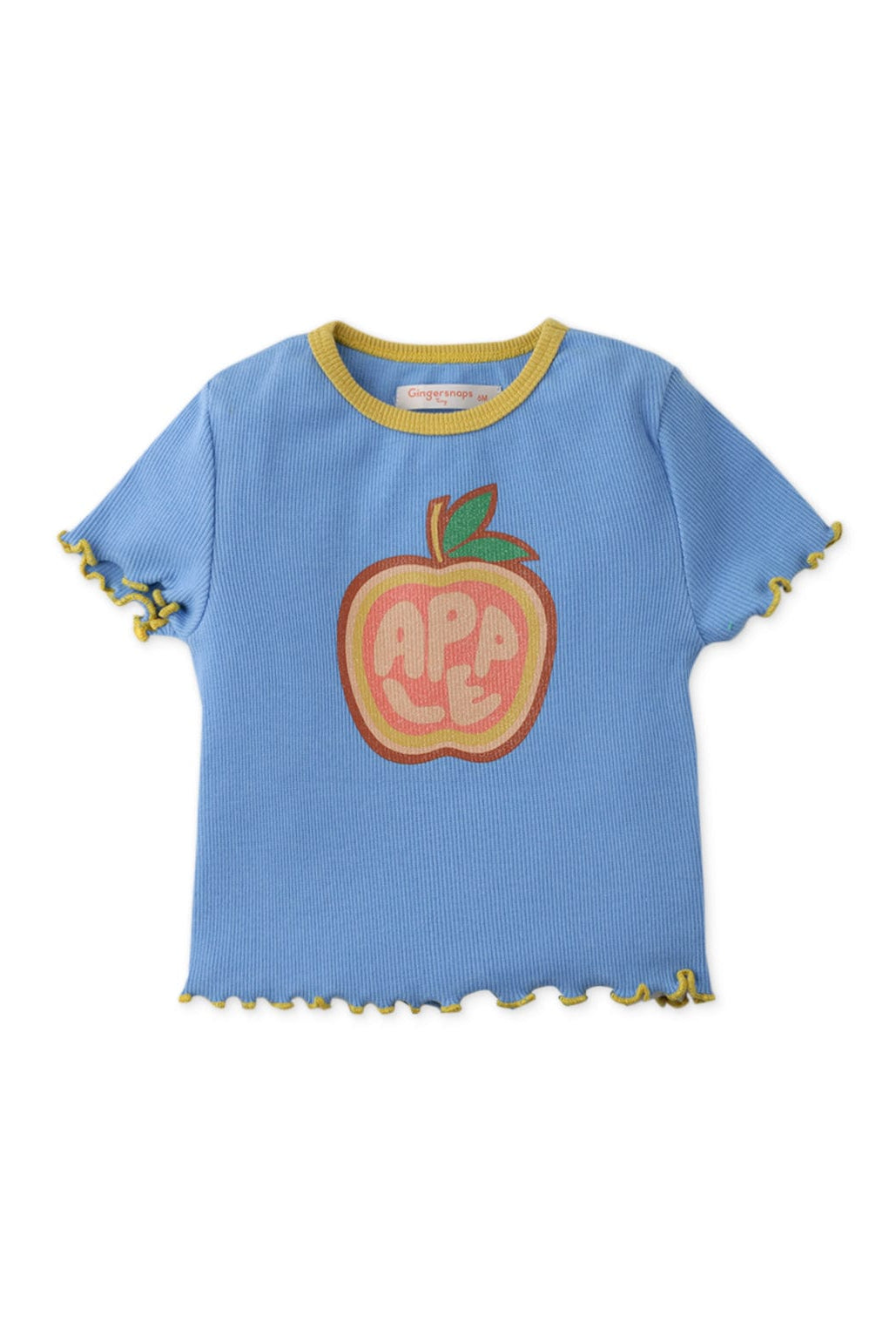 جينجرسنابس بلوزة بيبي بنات بنقسة تفاحة أمامية أزرق