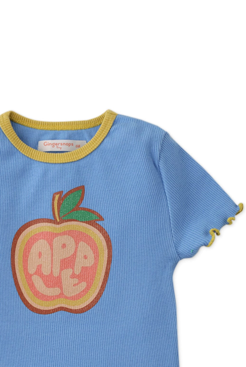 جينجرسنابس بلوزة بيبي بنات بنقسة تفاحة أمامية أزرق