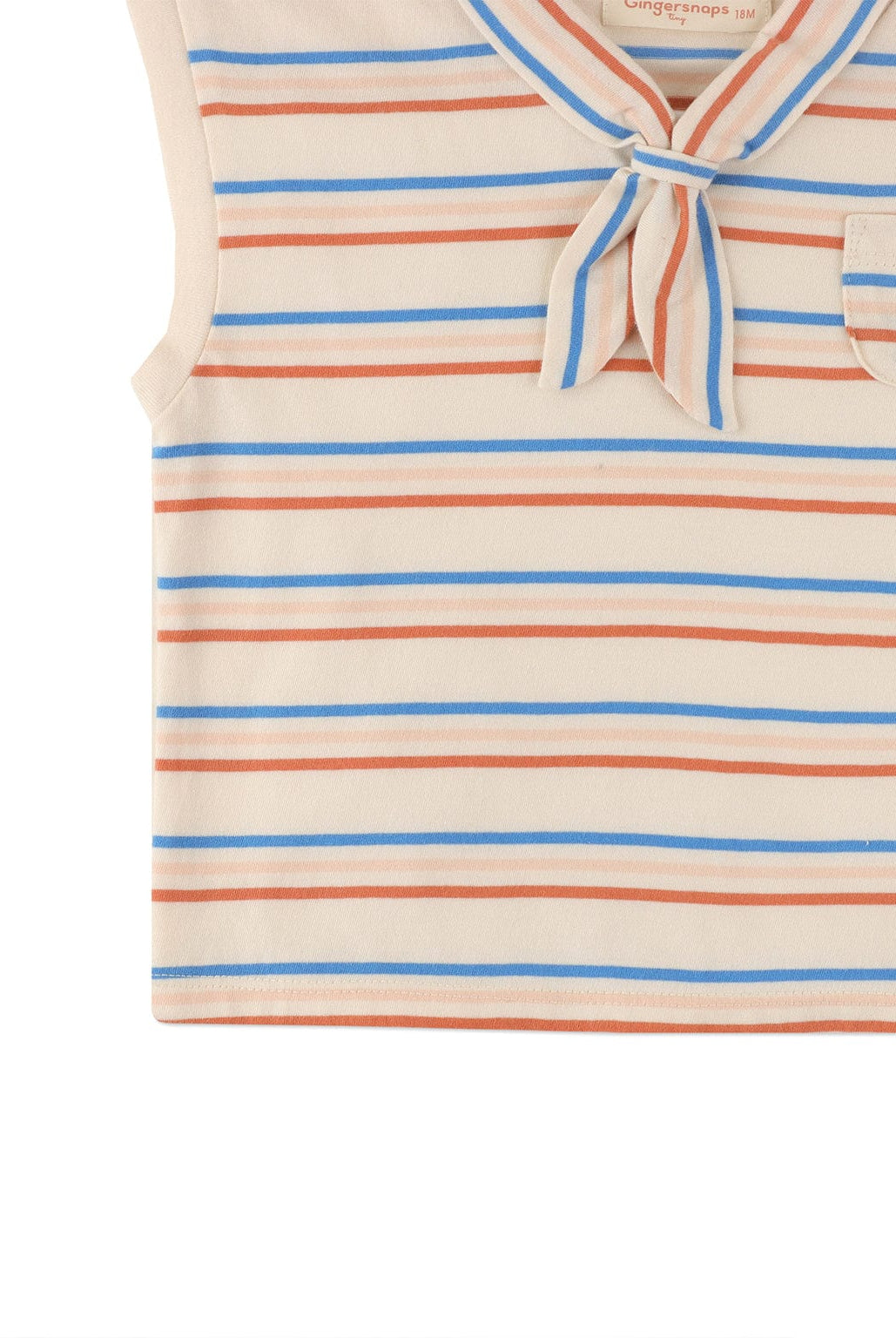 جينجرسنابس بلوزة مخططة بالعرض كت بياقة بناتي رضع متعدد الألوان