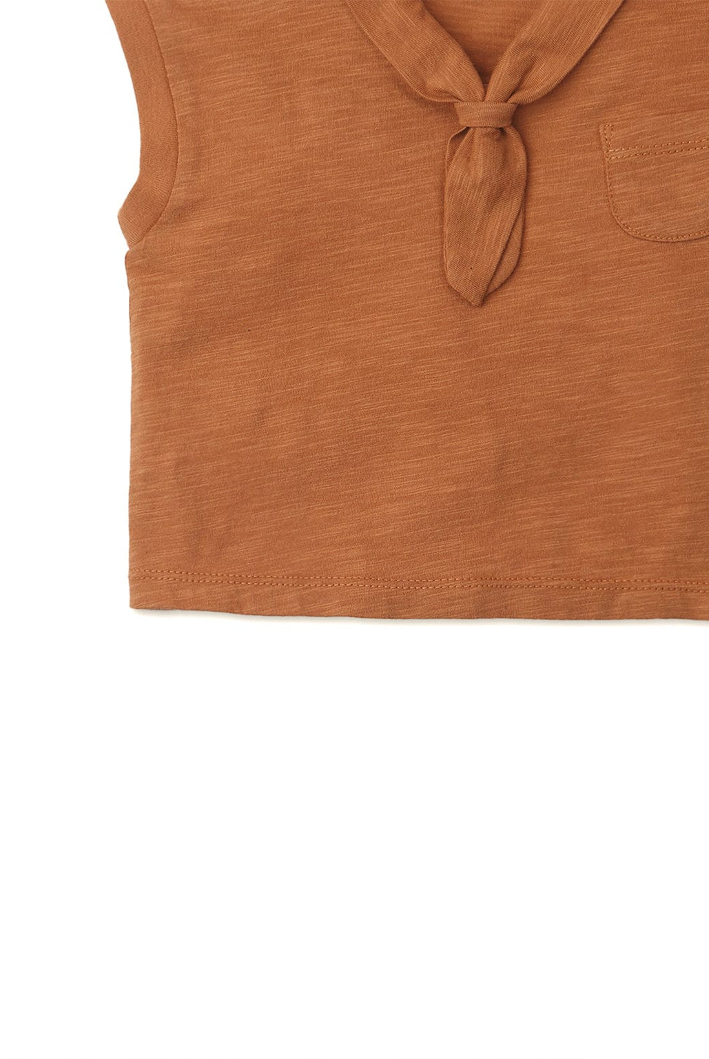 جينجرسنابس بلوزة سادة بجيب أمامي كت بياقة بناتي رضع بني