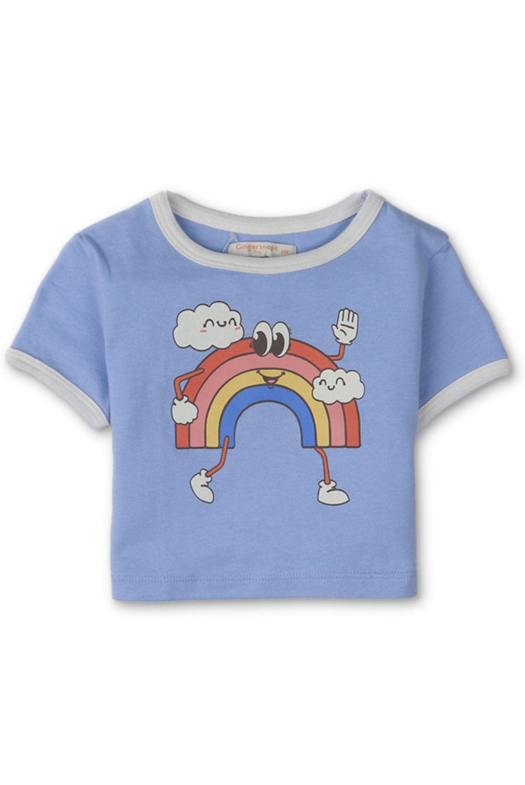 جينجرسنابس تي شيرت بناتي رضع بطبعة على الصدر أزرق