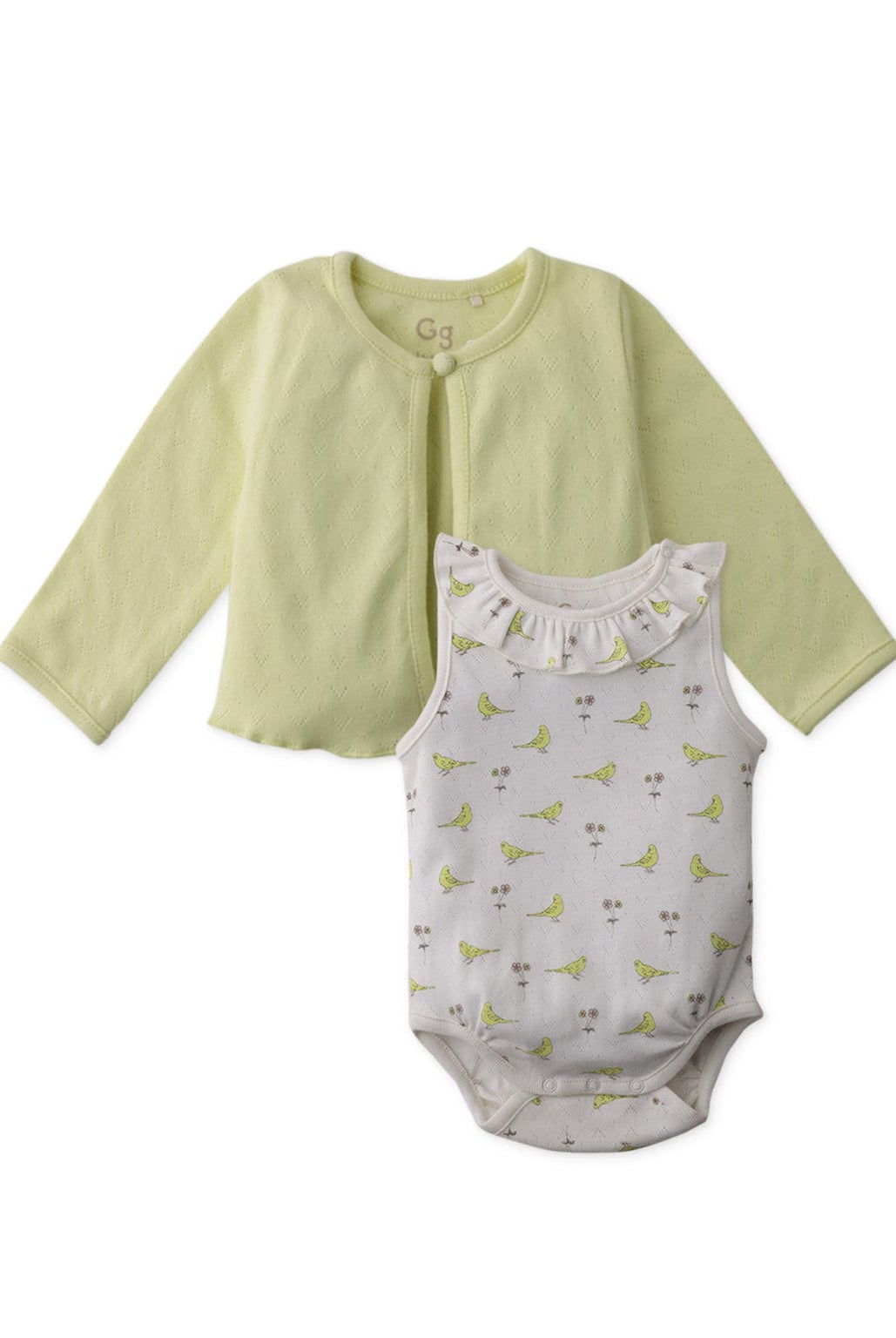 جينجرسنابس سالوبيت بناتي رضع بدون اكمام منقوش طيور وزهور متعدد الألوان