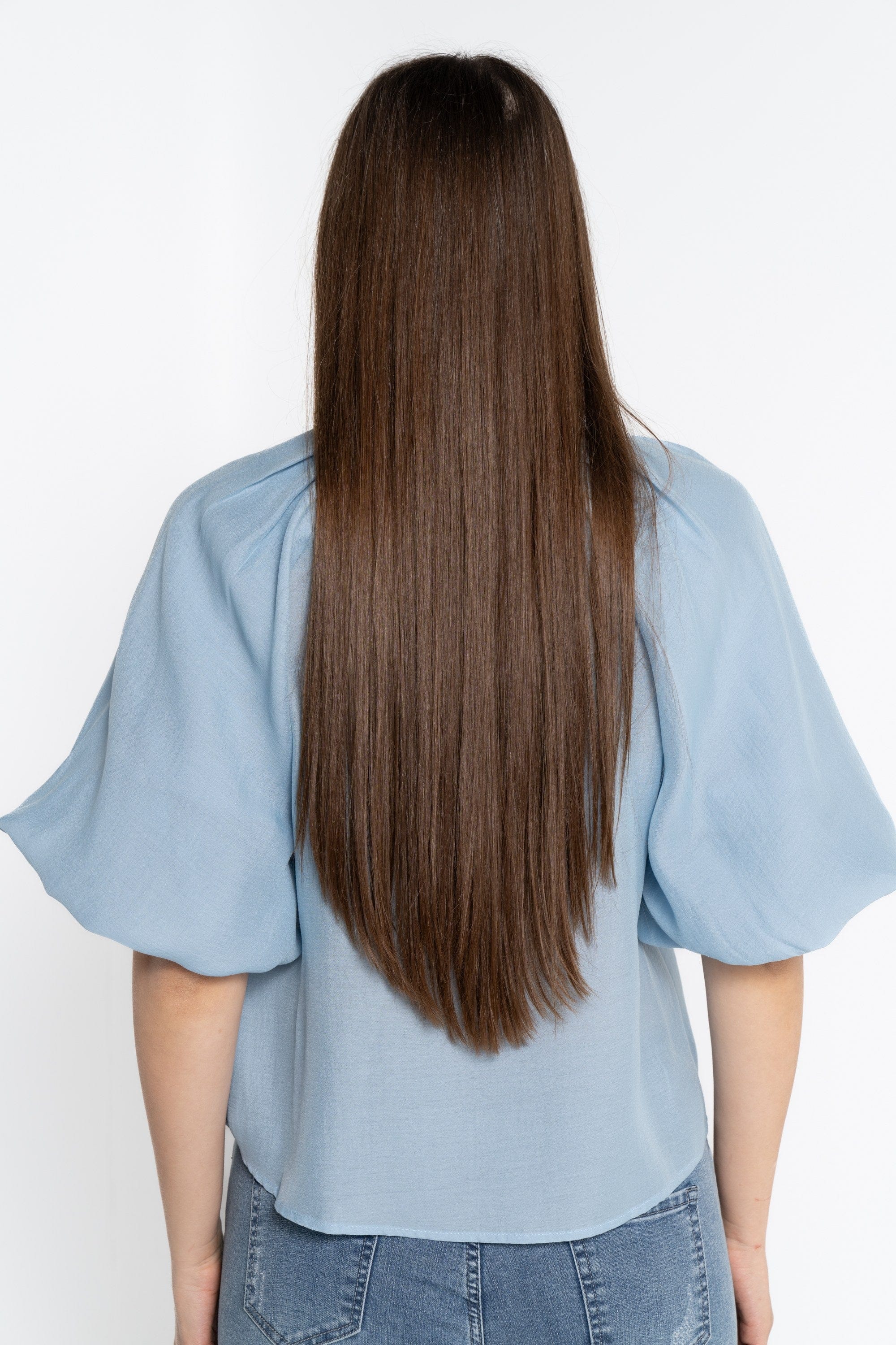 نتشي بلوزة بأكمام 3/4 سادة بف نسائي