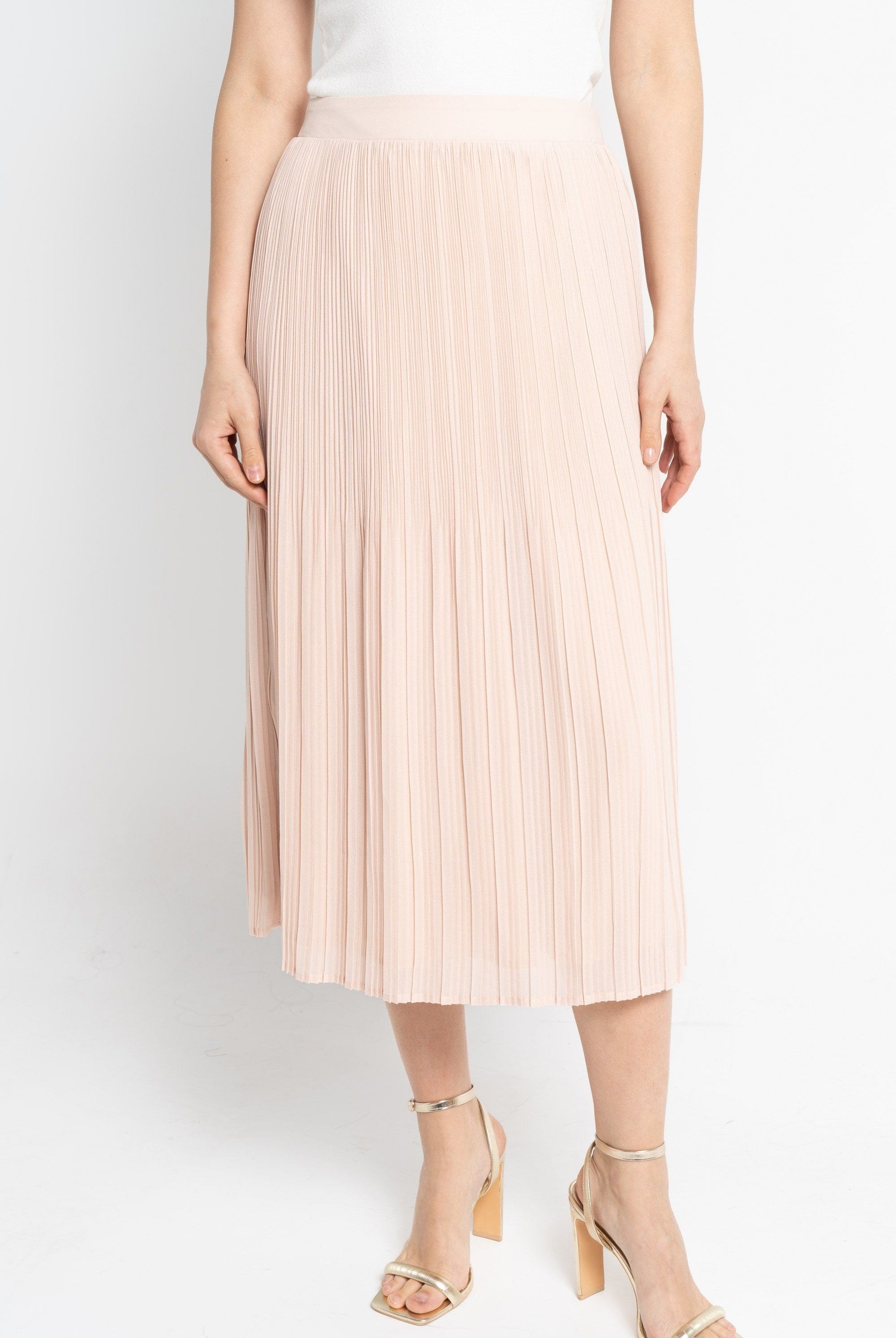 نتشي تنورة ميدي نسائية مطاطة بليسية