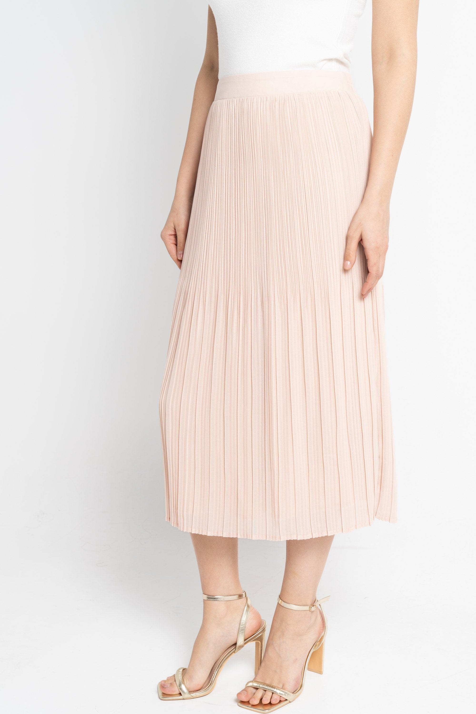 نتشي تنورة ميدي نسائية مطاطة بليسية