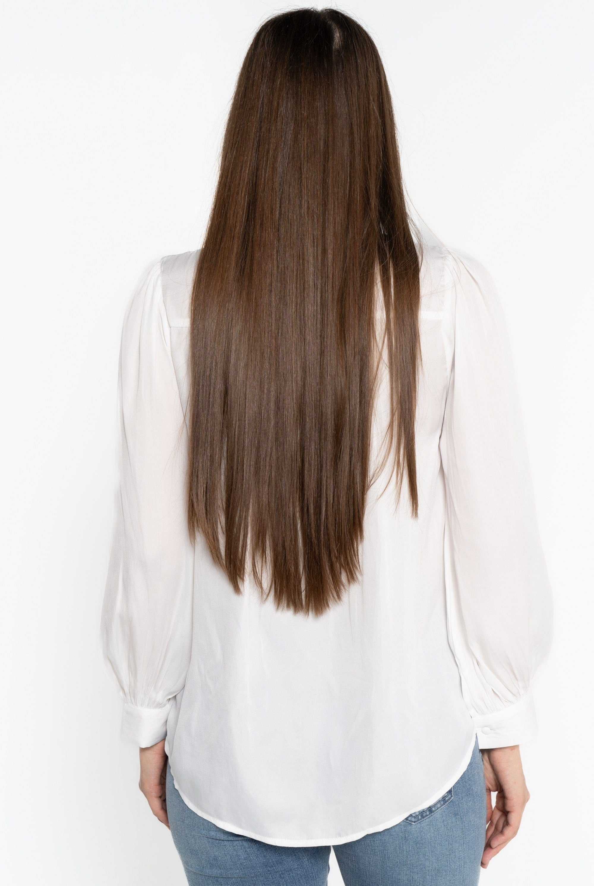 نتشي بلوزة بأكمام طويلة نسائية بأزرار على الصدر