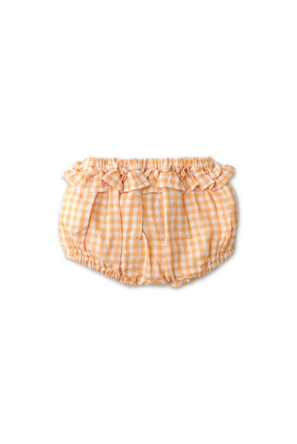 جينجرسنابس شورت بناتي رضع مربعات مكشكشة بني