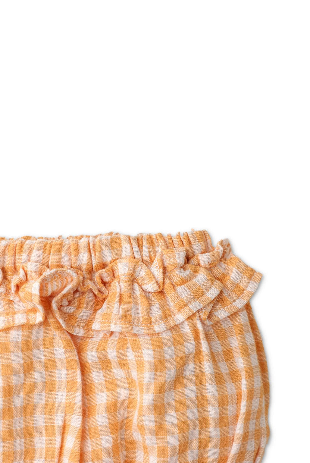 جينجرسنابس شورت بناتي رضع مربعات مكشكشة بني