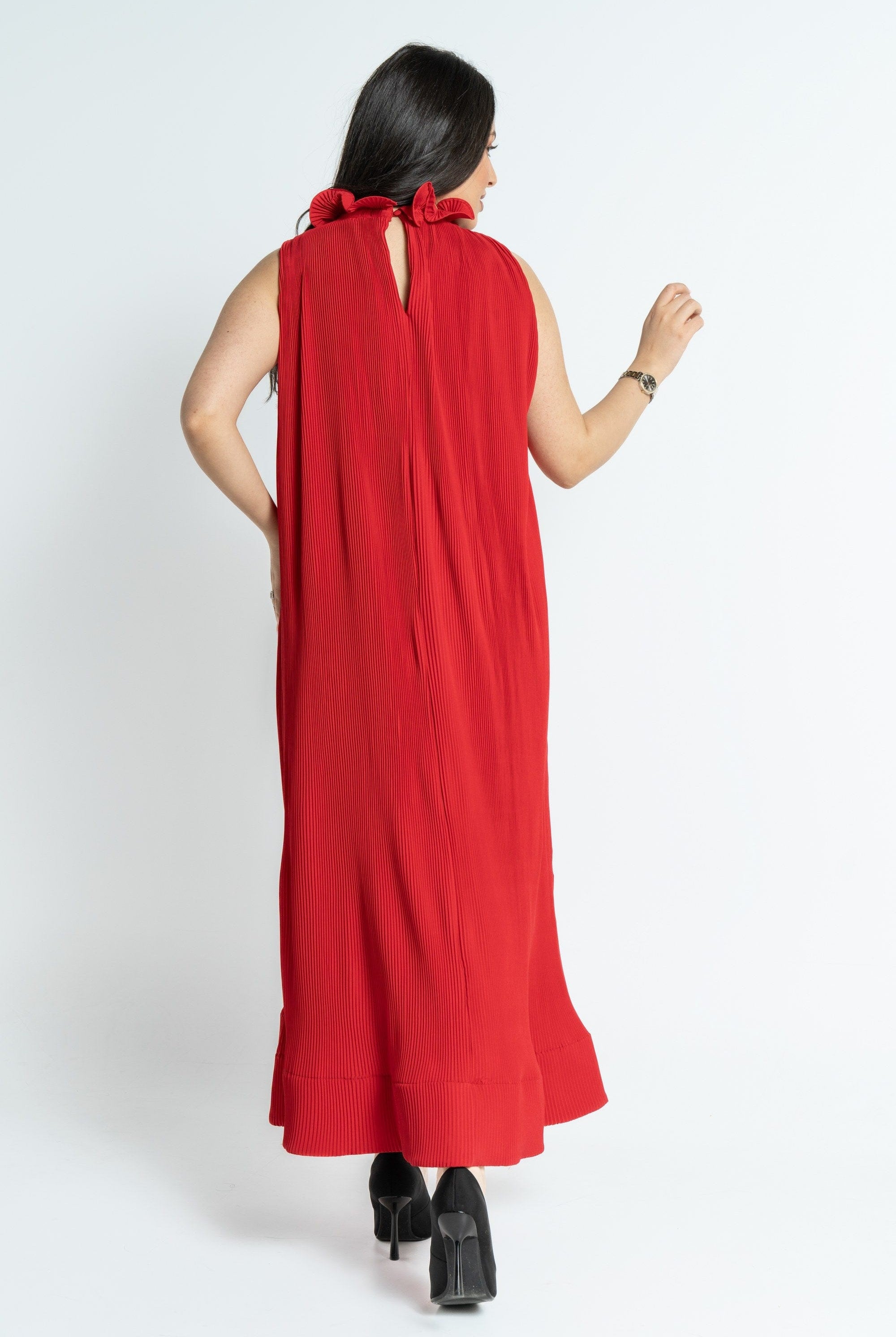 نتشي فستان ماكسي بدون أكمام بليسيه نسائي