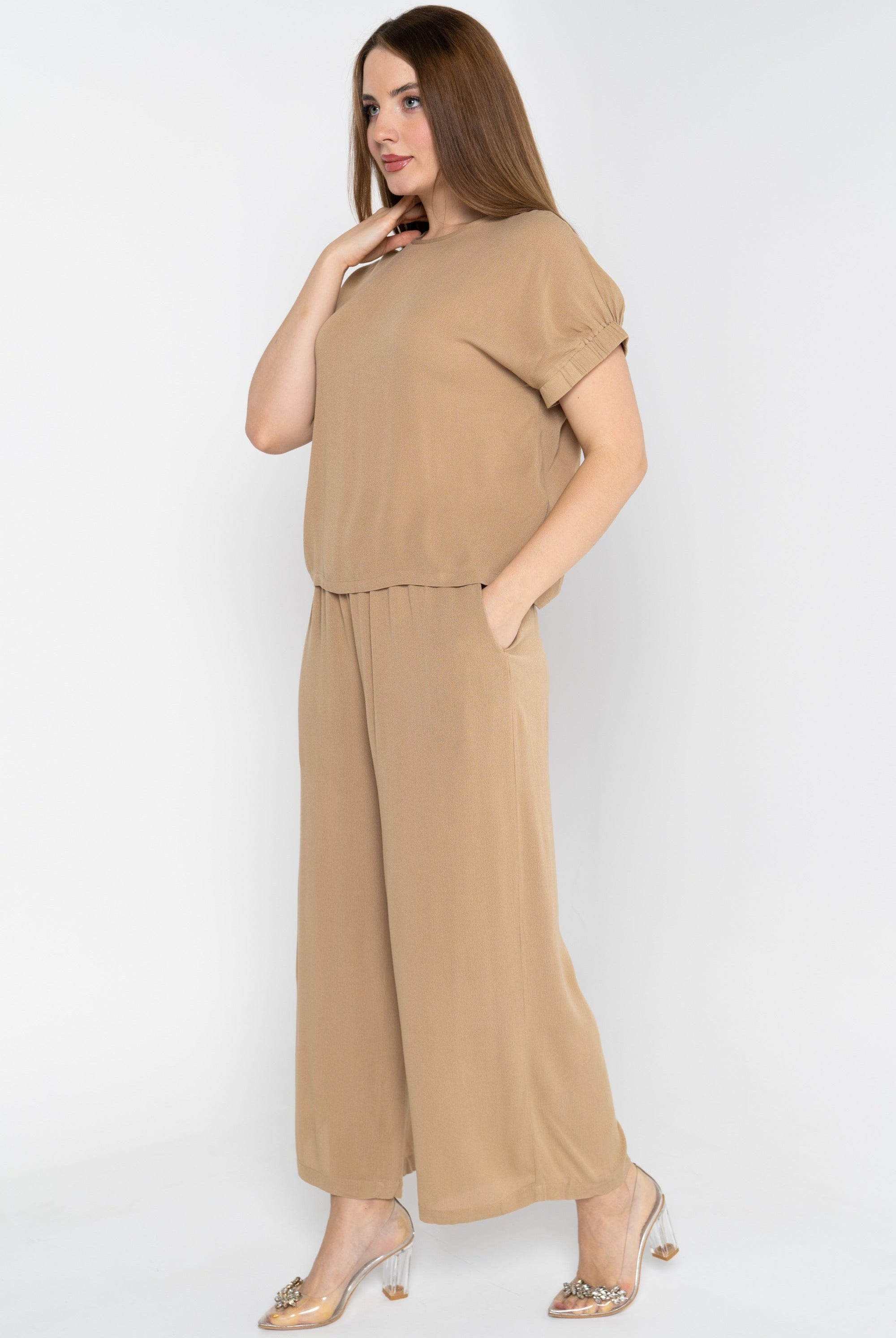 نتشي سروال طويل وسيع سادة نسائي