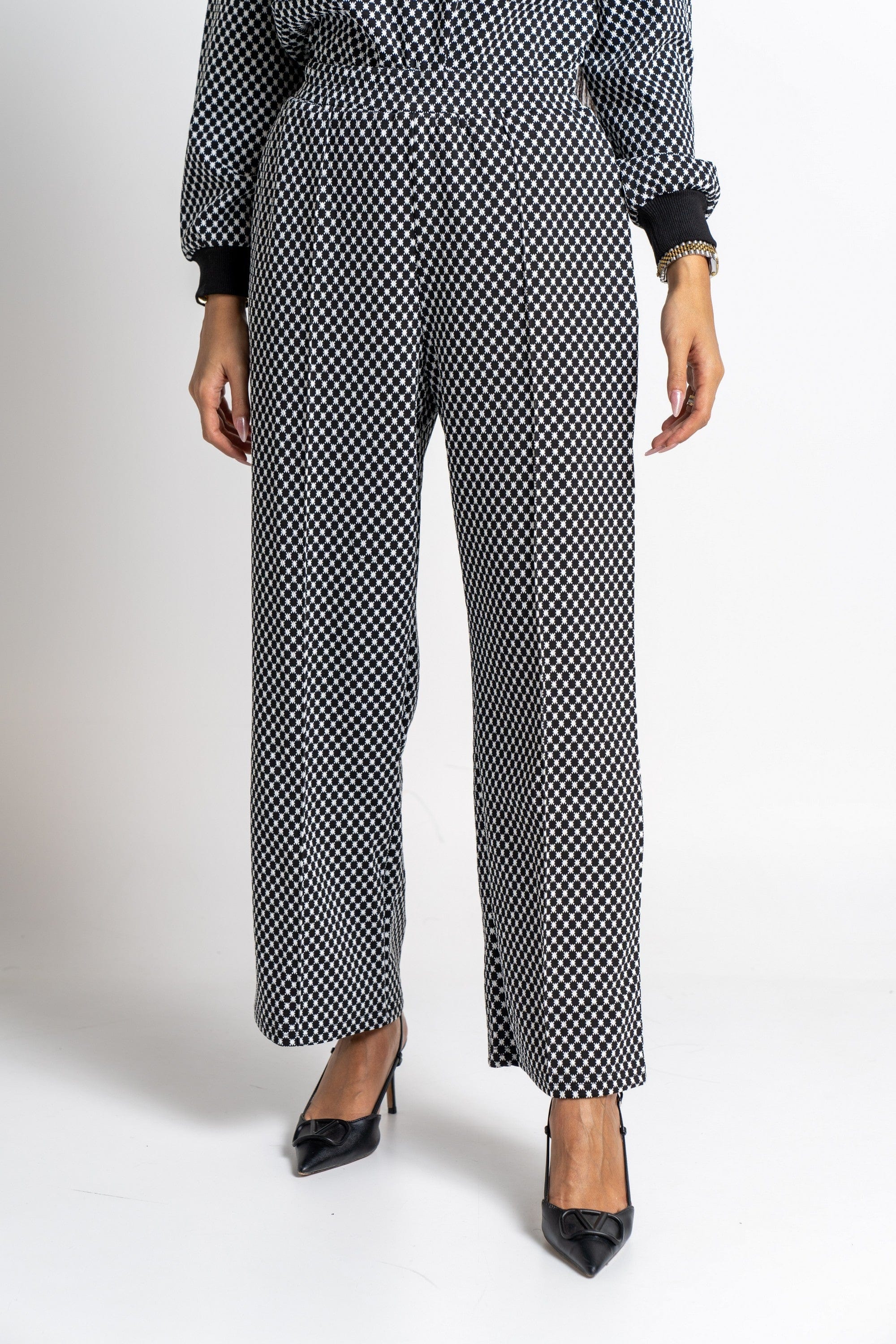 نتشي سروال نسائي طويل منقط