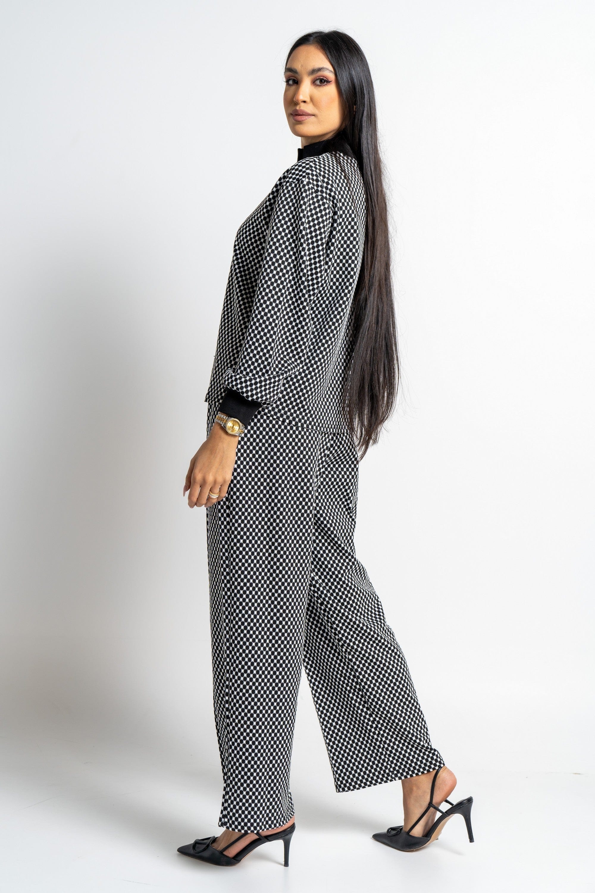 نتشي سروال نسائي طويل منقط