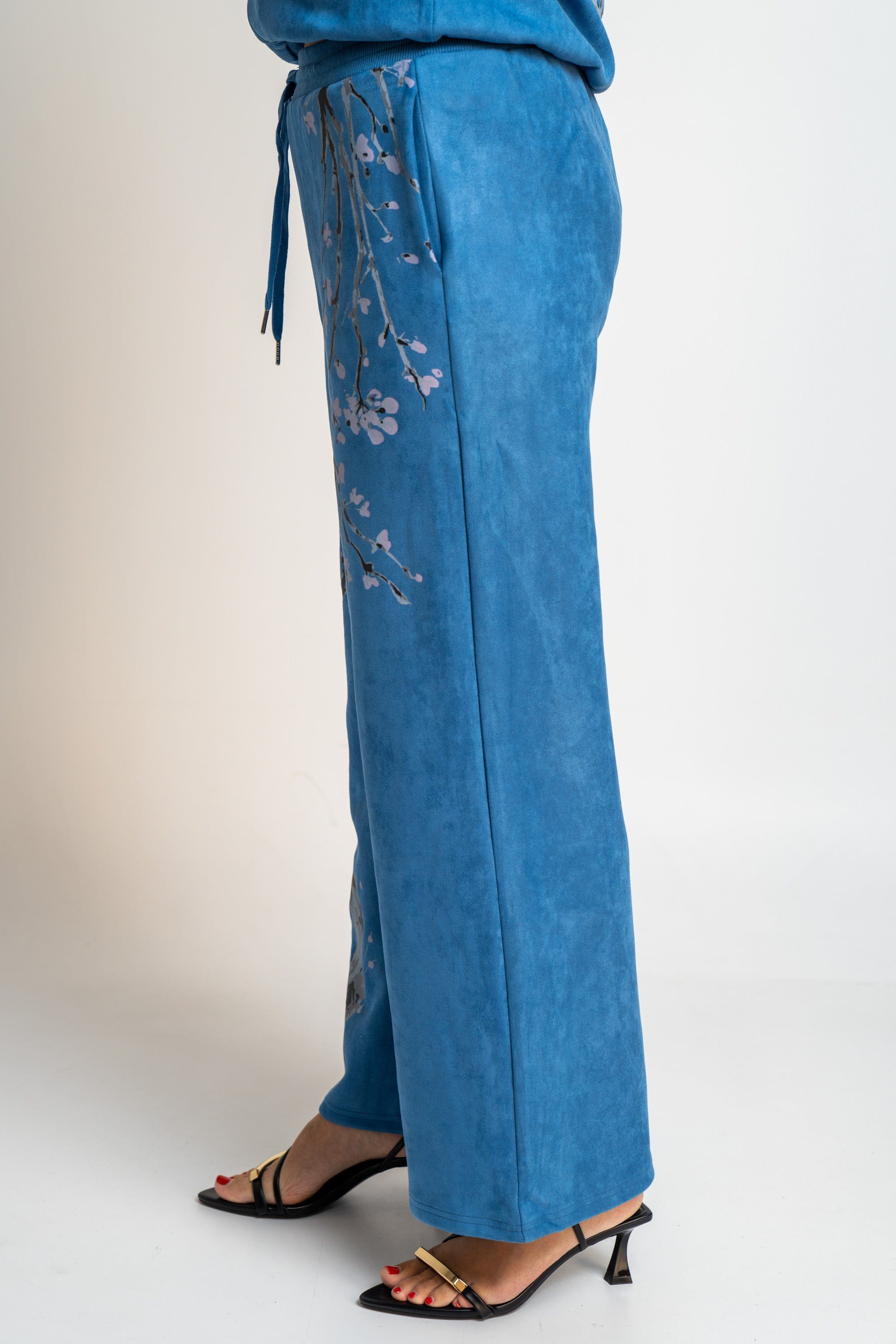 نتشي بنطلون منقوش واسع طويل نسائي