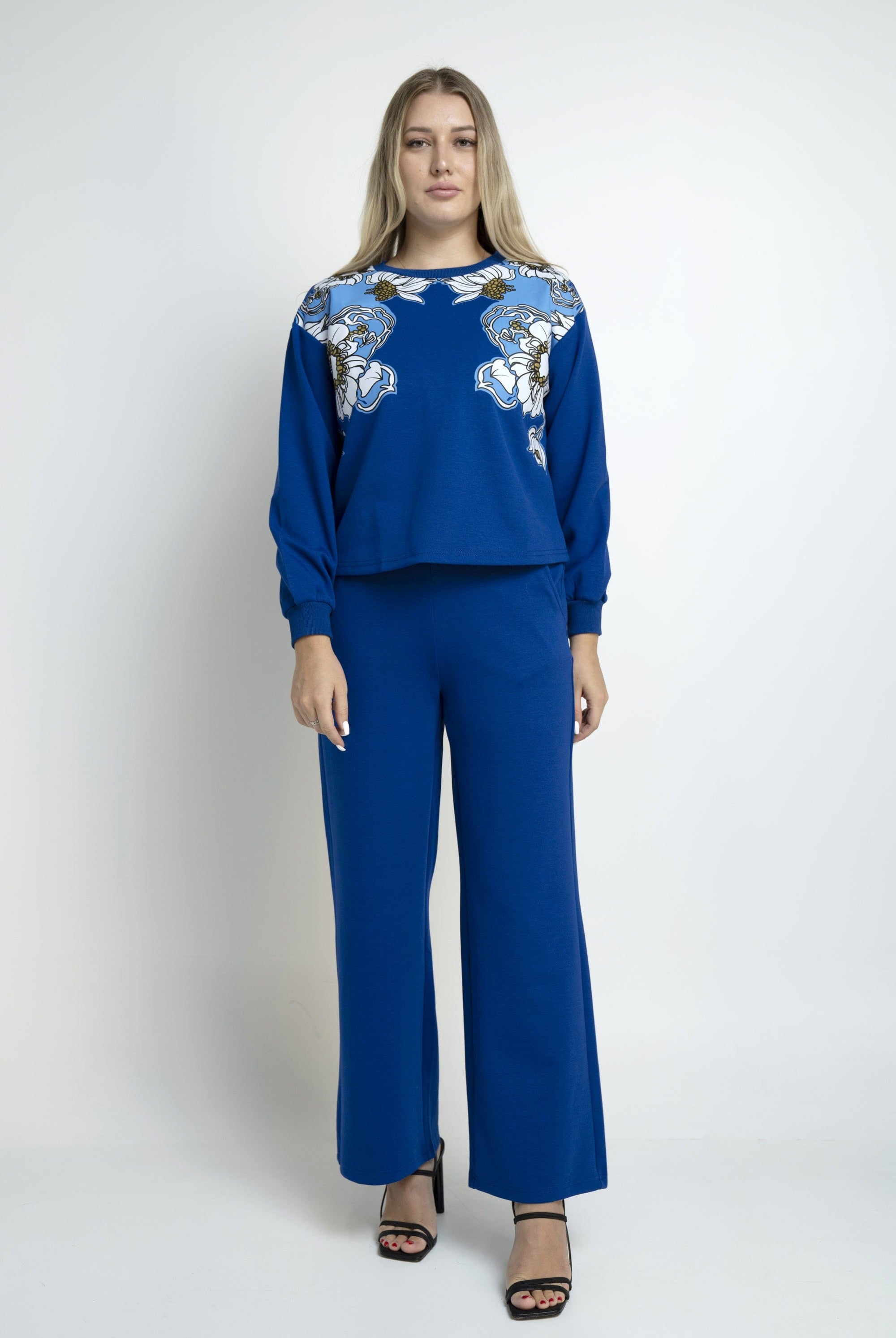 نتشي بنطلون سادة طويل واسع نسائي