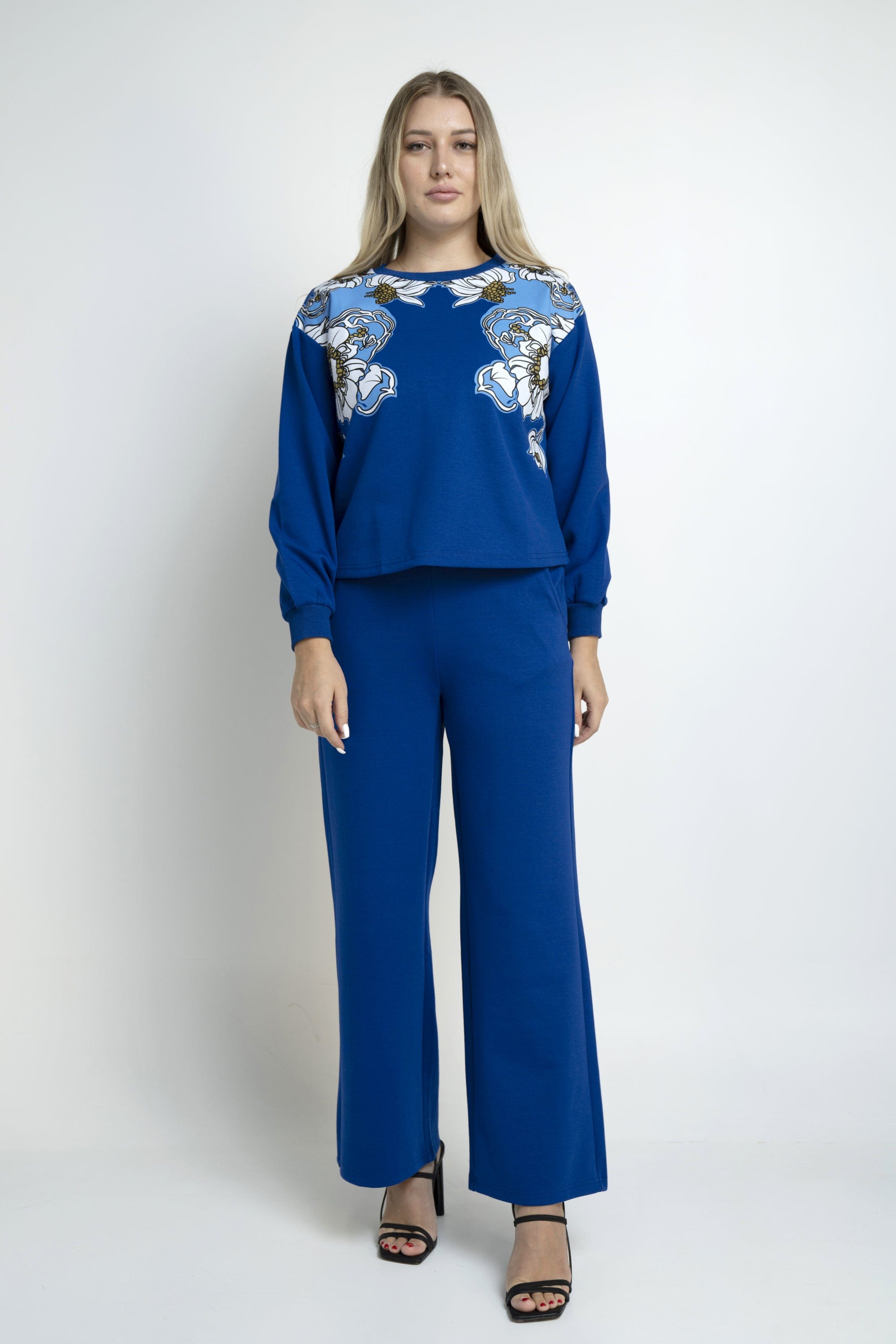 نتشي بنطلون سادة طويل واسع نسائي