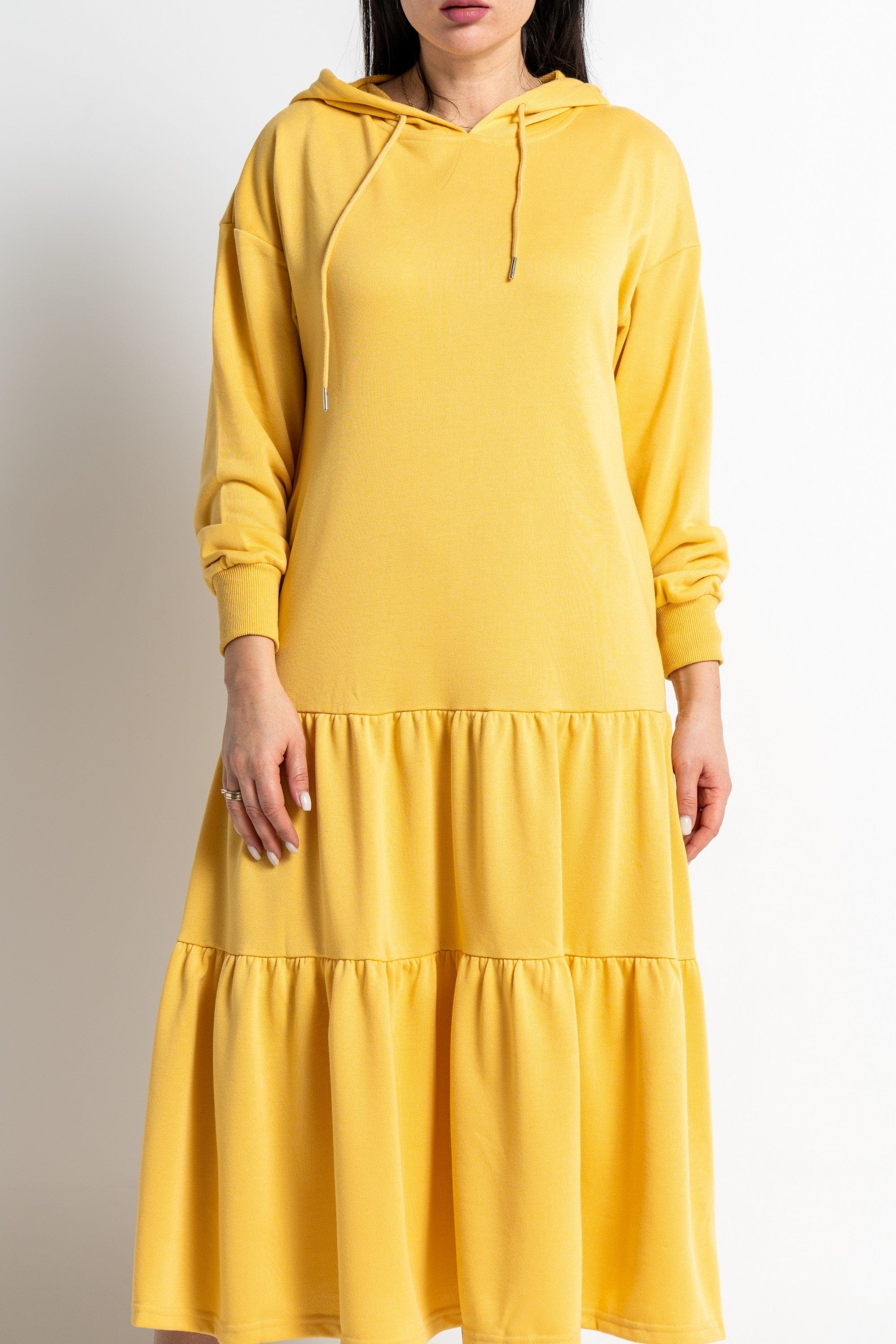 نتشي فستان ميدي بأكمام طويلة بهودي مزين بكلوش