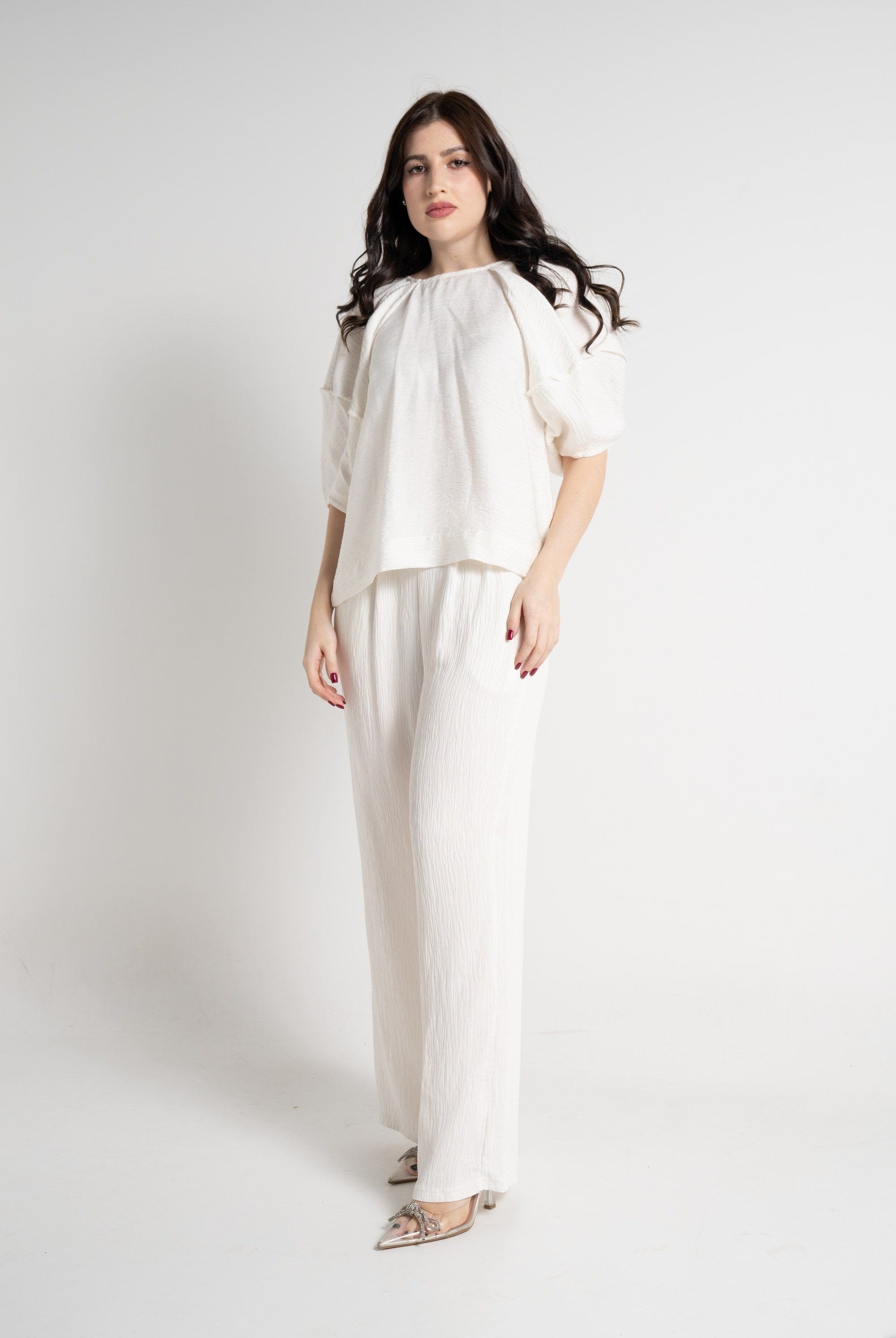 نتشي بنطلون طويل واسع طويل نسائي