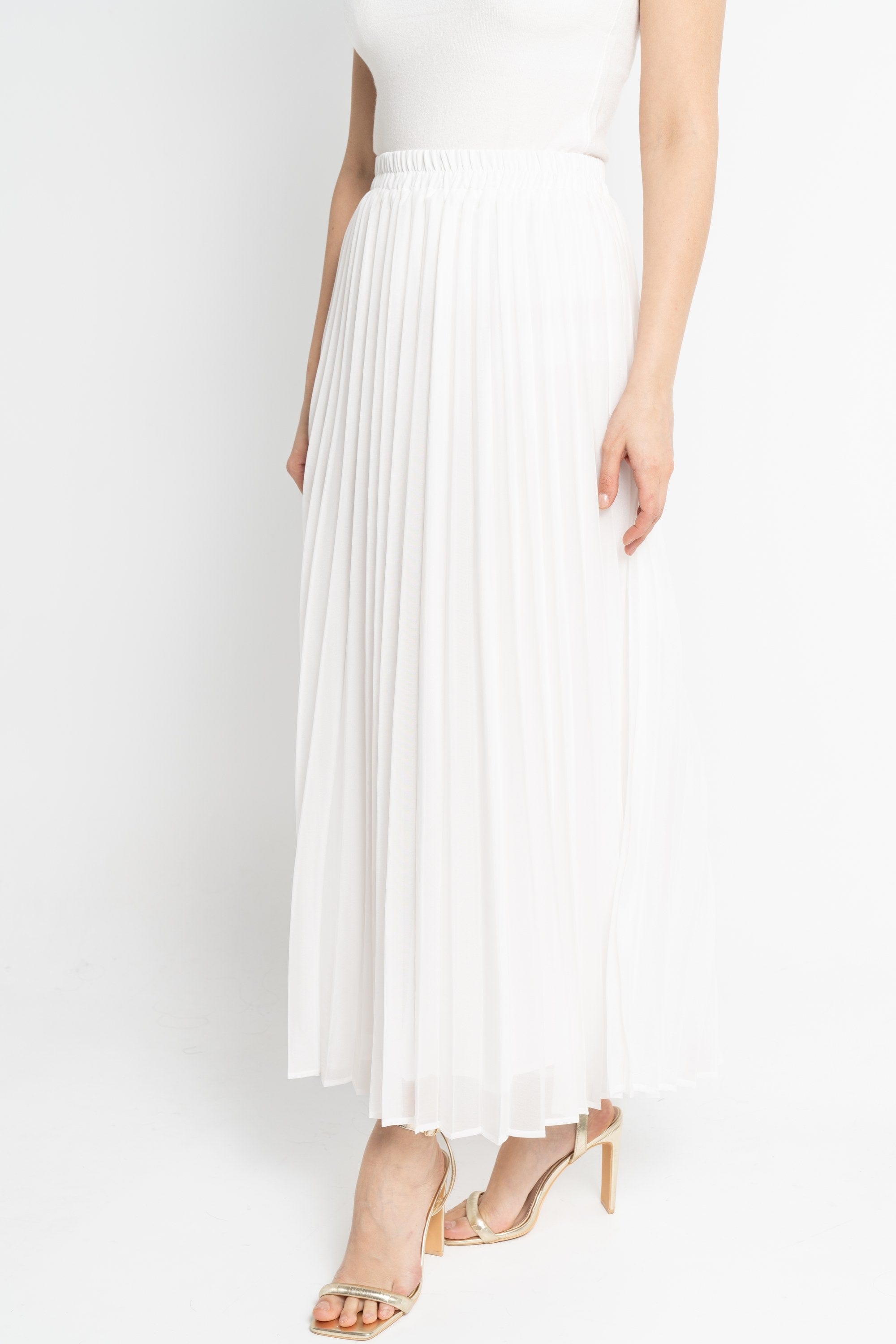 نتشي تنورة طويلة بليسيه خصر مطاطي نسائي