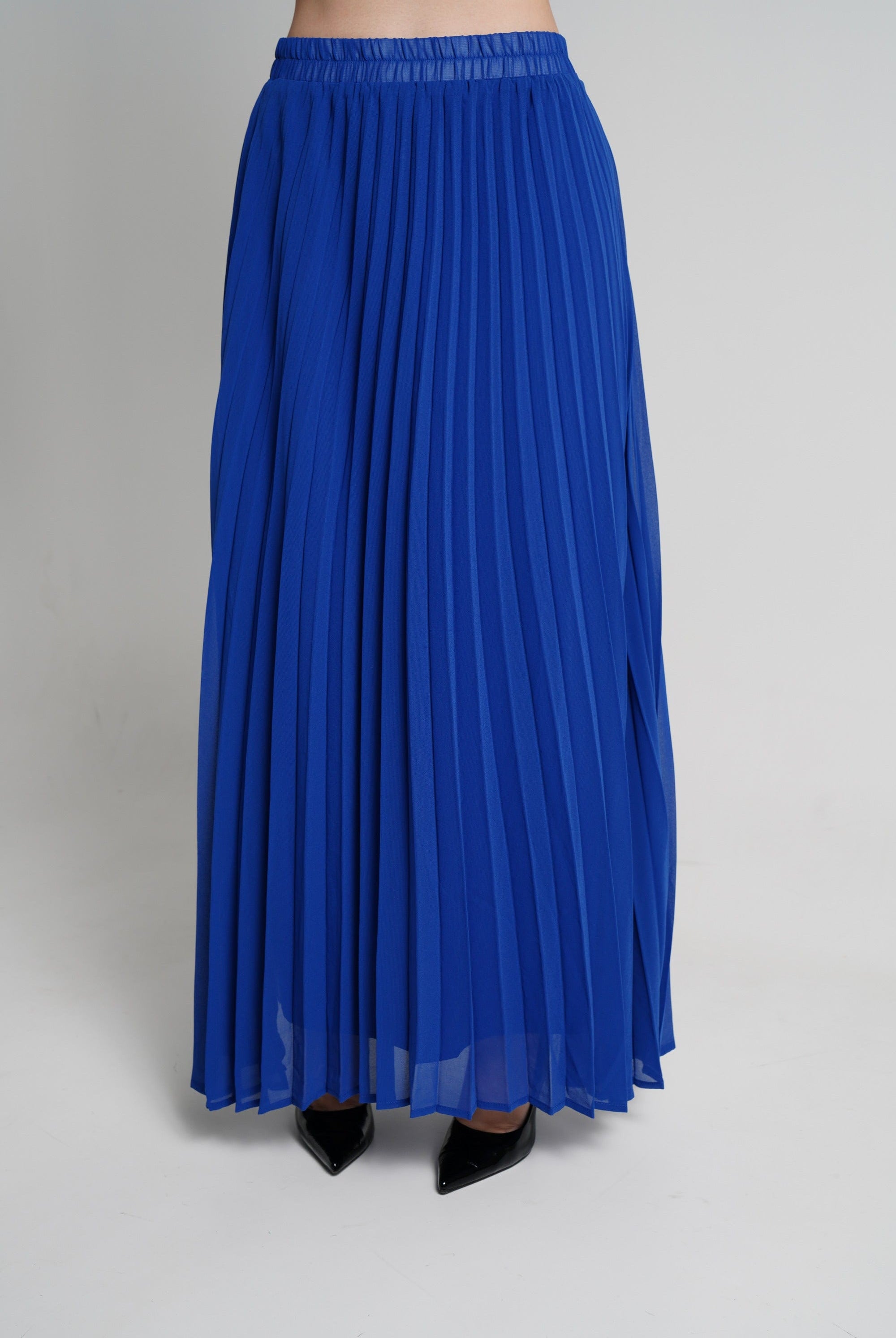 نتشي تنورة طويلة بليسيه خصر مرتفع نسائي