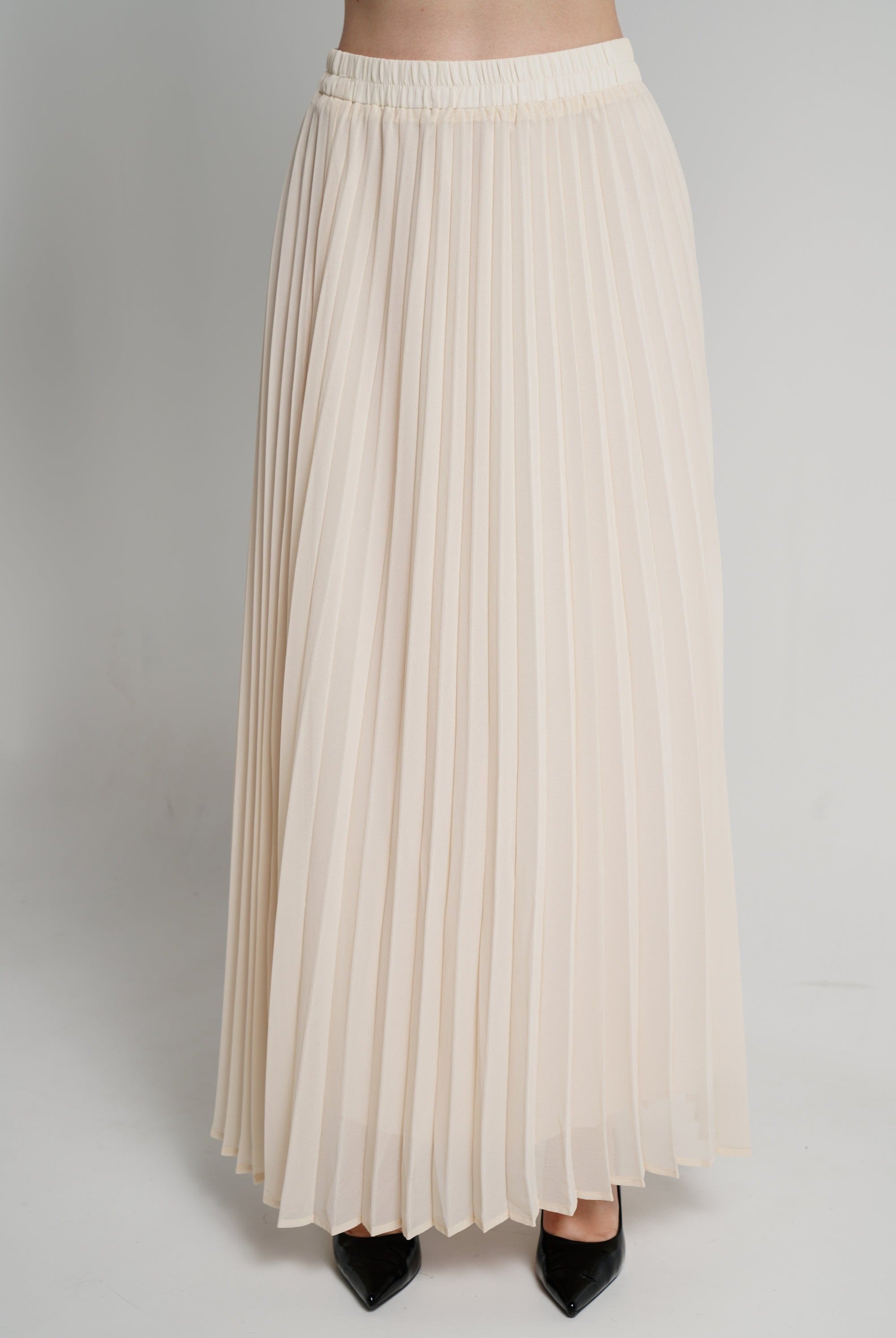 نتشي تنورة طويلة بليسيه خصر مرتفع نسائي