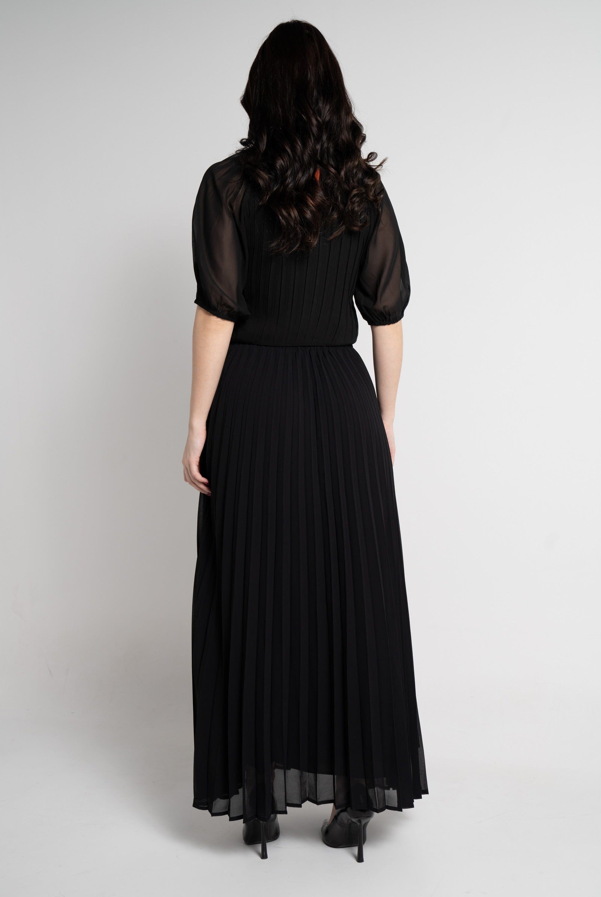 نتشي تنورة طويلة بليسيه خصر مرتفع نسائي