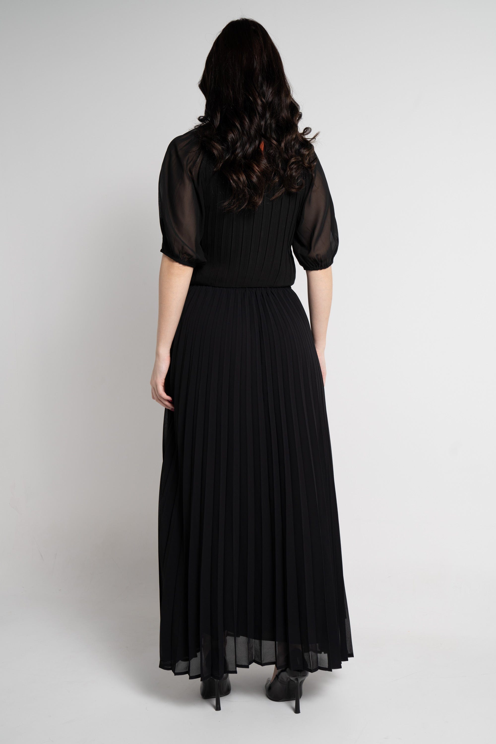 نتشي تنورة طويلة بليسيه خصر مرتفع نسائي