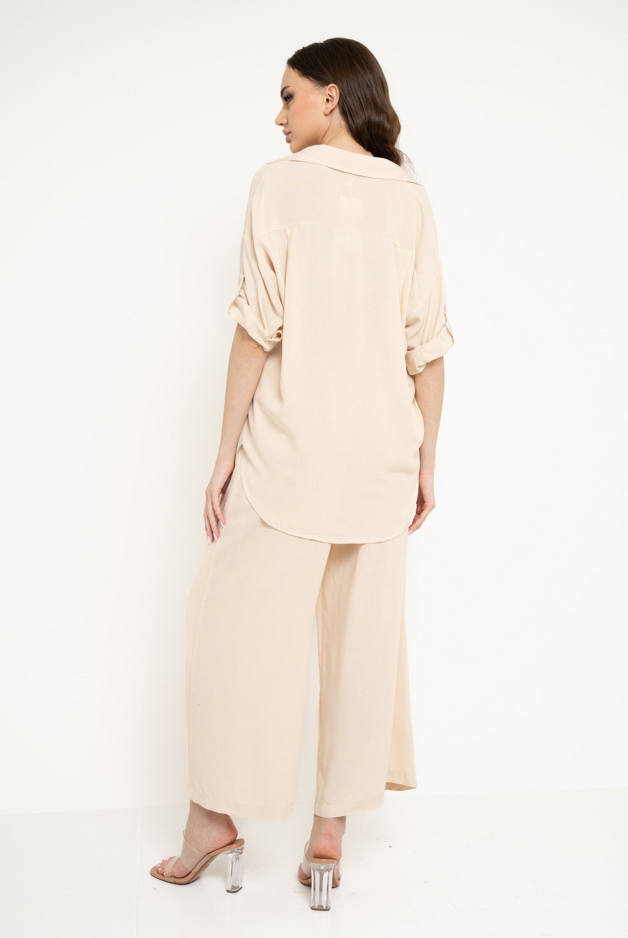 نتشي بنطلون واسع مخصر طويل نسائي