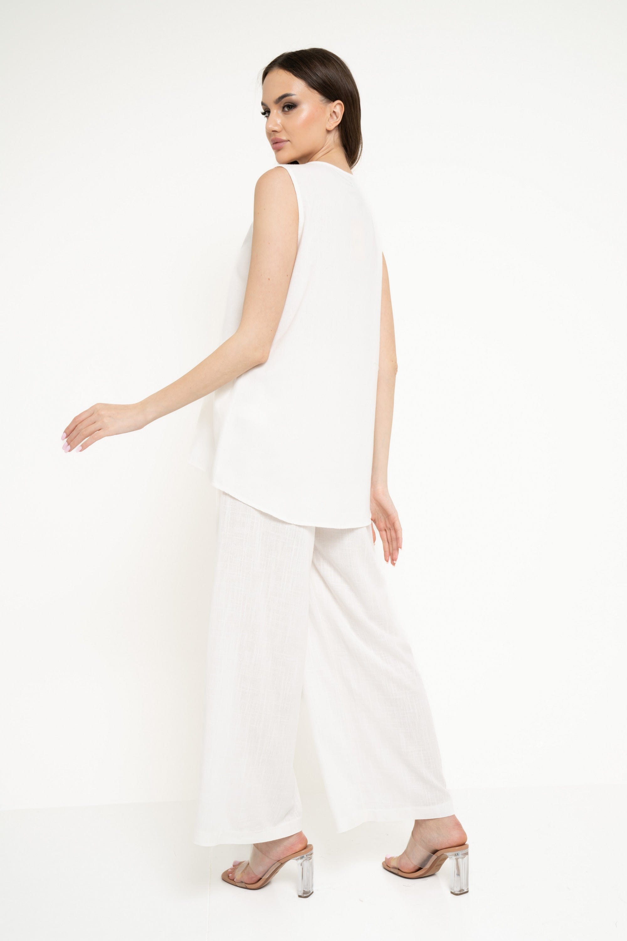 نتشي بنطلون طويل واسع من أسفل نسائي