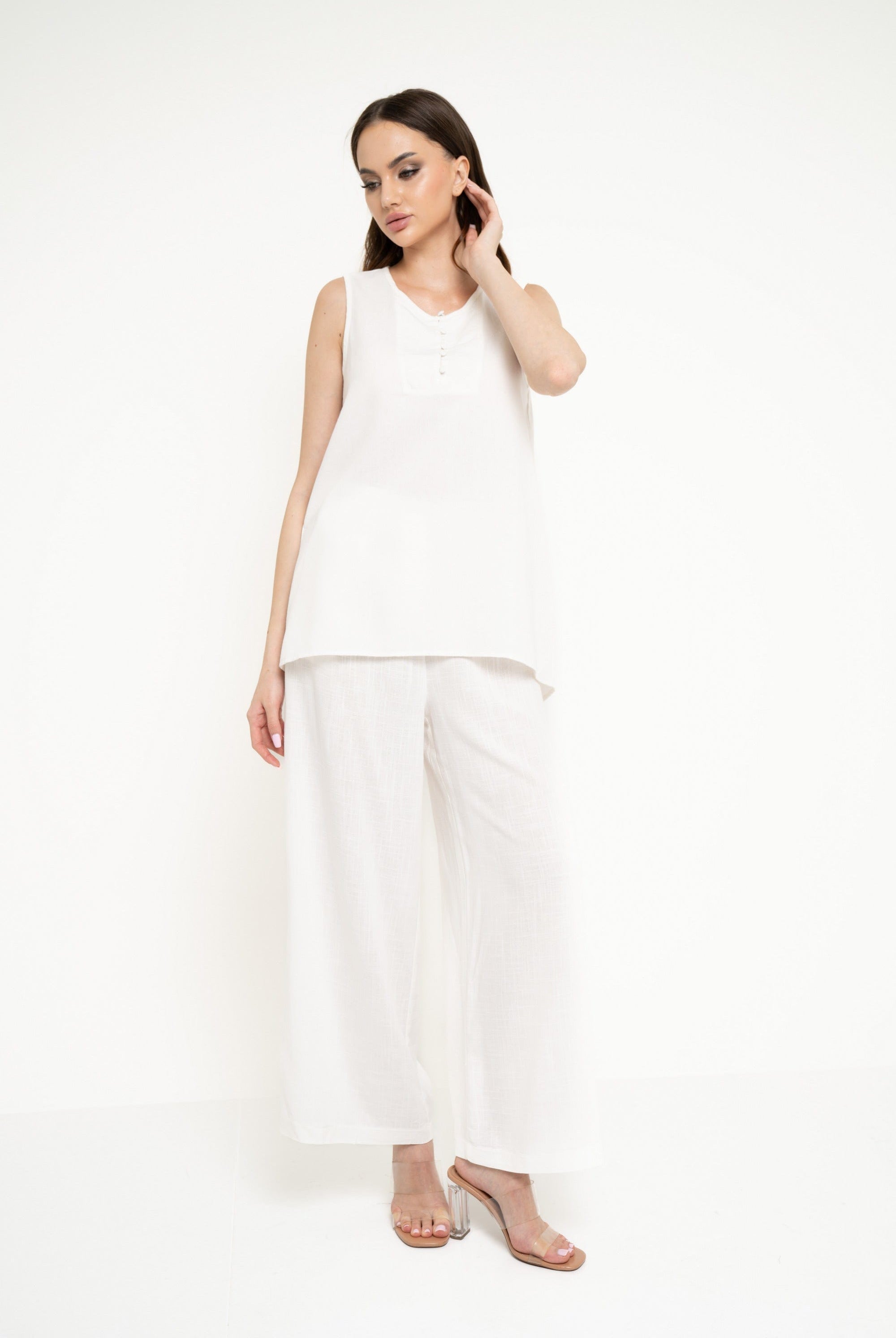 نتشي بلوزة سادة كت طويلة سادة نسائي