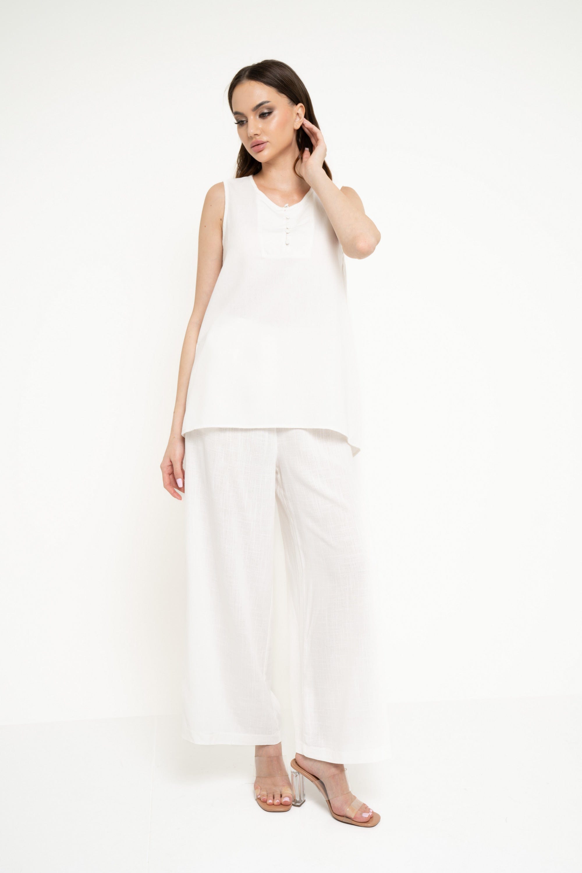 نتشي بلوزة سادة كت طويلة سادة نسائي