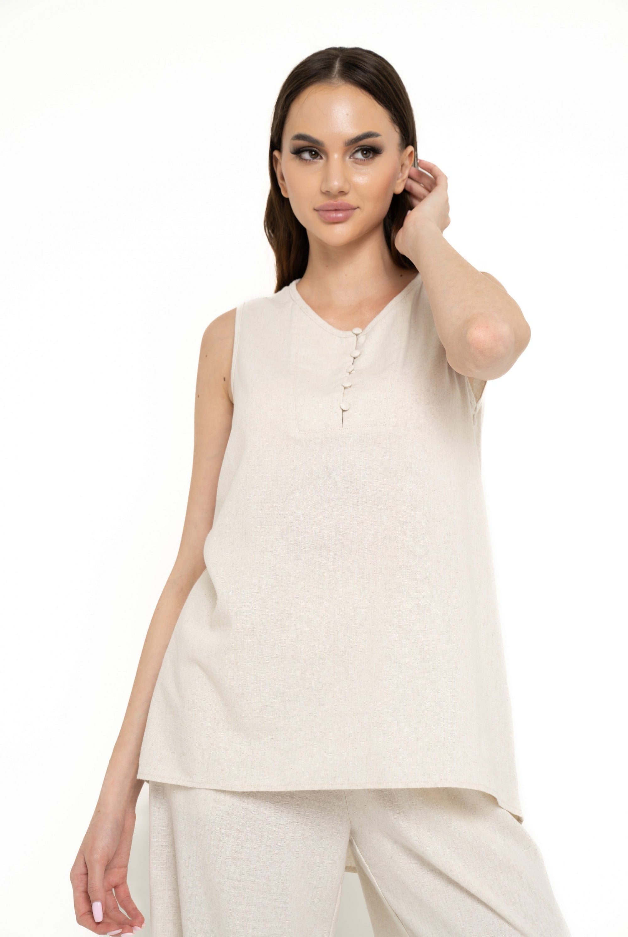 نتشي بلوزة سادة كت طويلة سادة نسائي