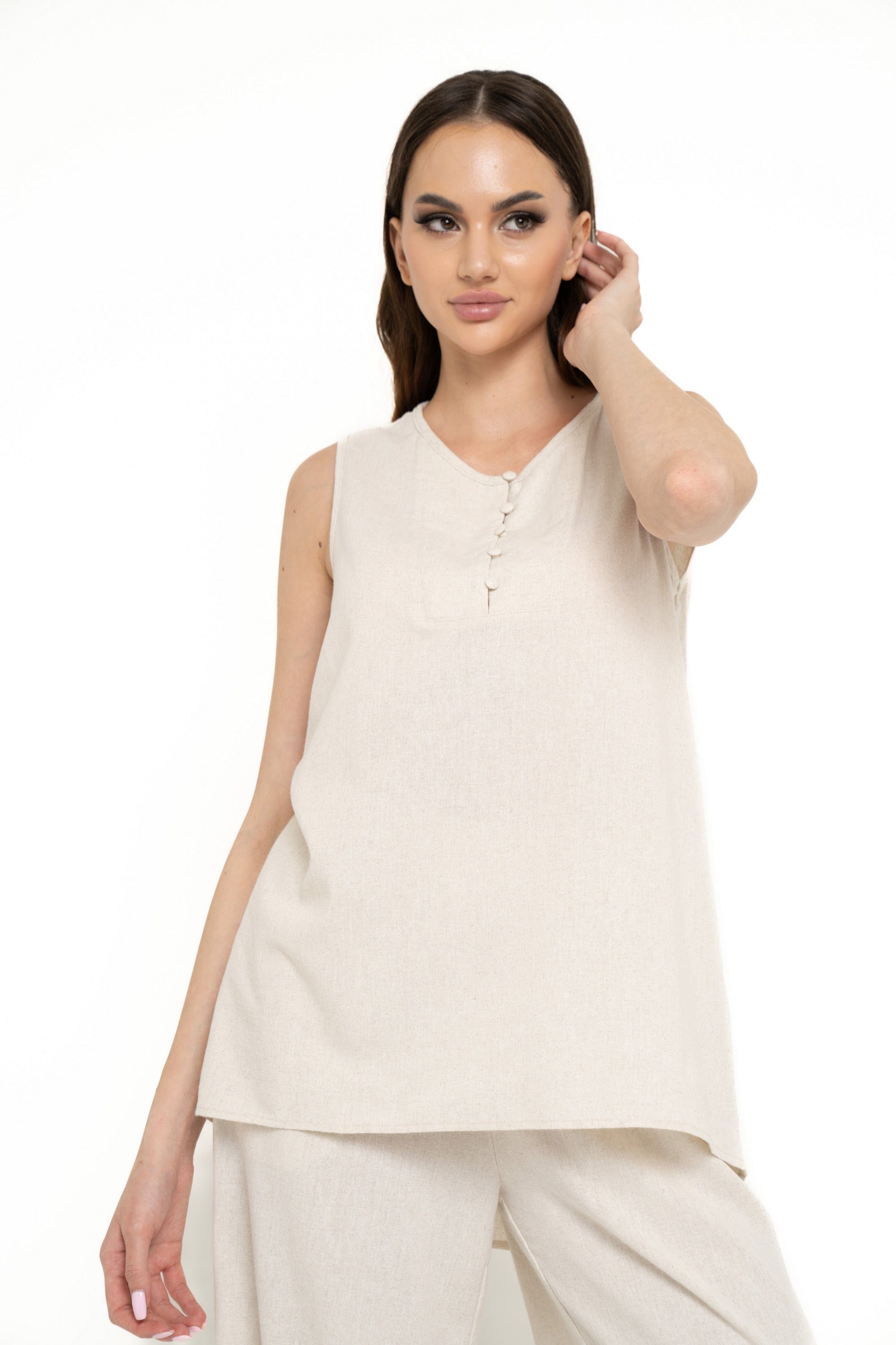 نتشي بلوزة سادة كت طويلة سادة نسائي