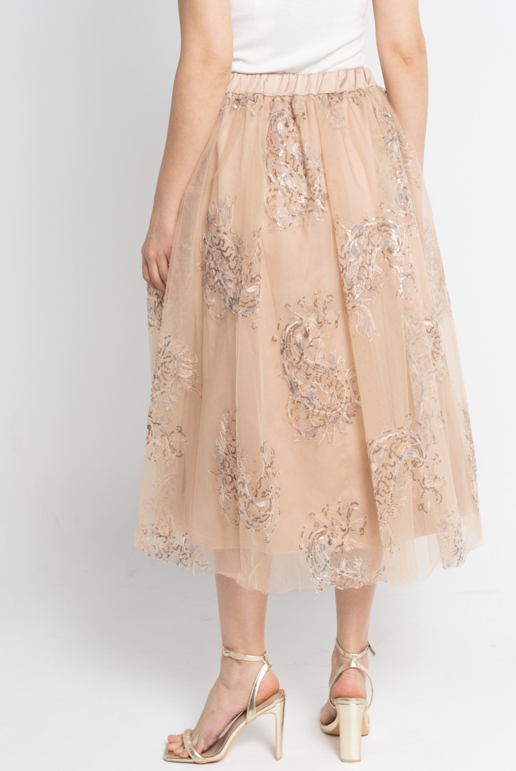 نتشي تنورة ميدي نسائية طبقات بترتر موكا