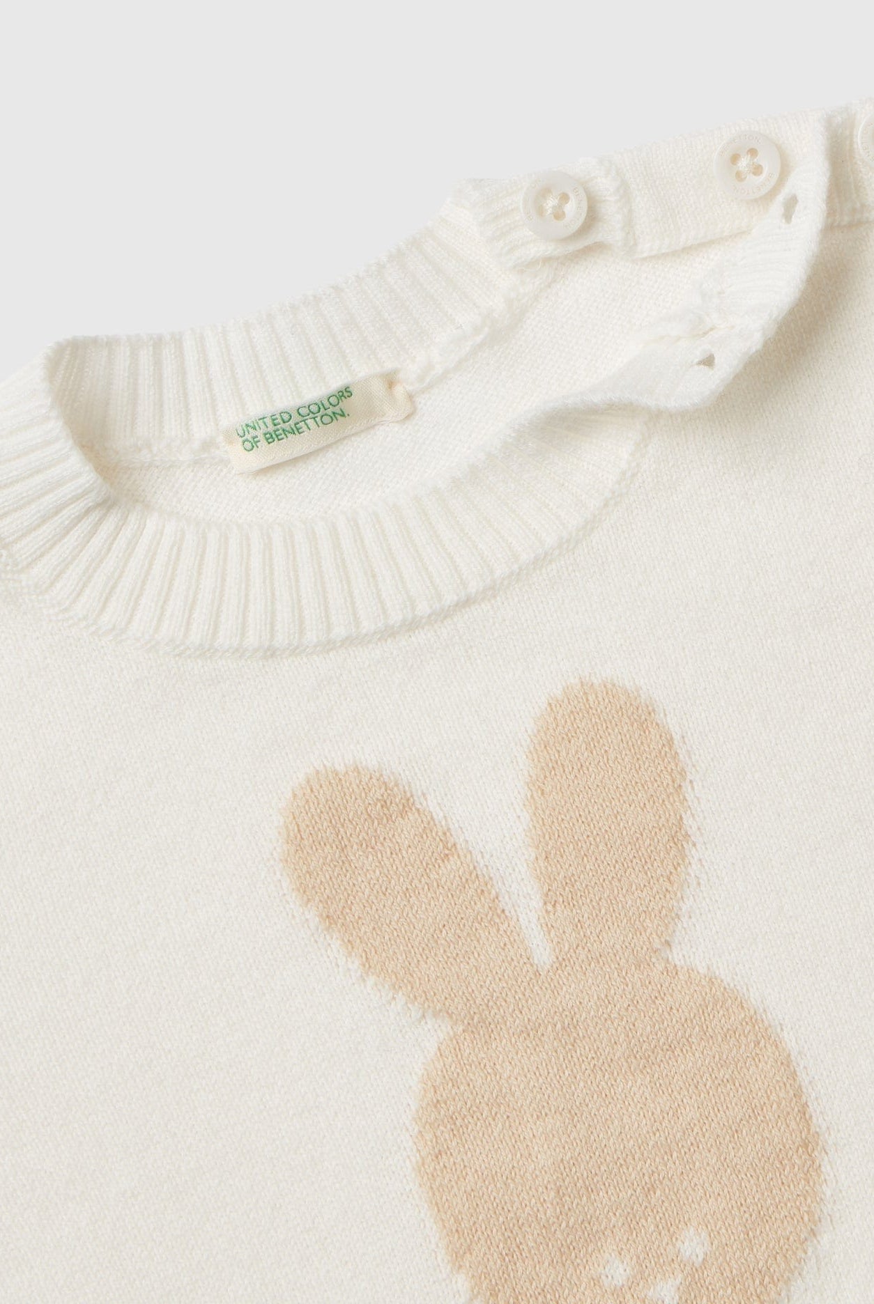 يونايتد كولورز اوف بينيتون بلوفر قطن بأزرار كم طويل رضع أطفال