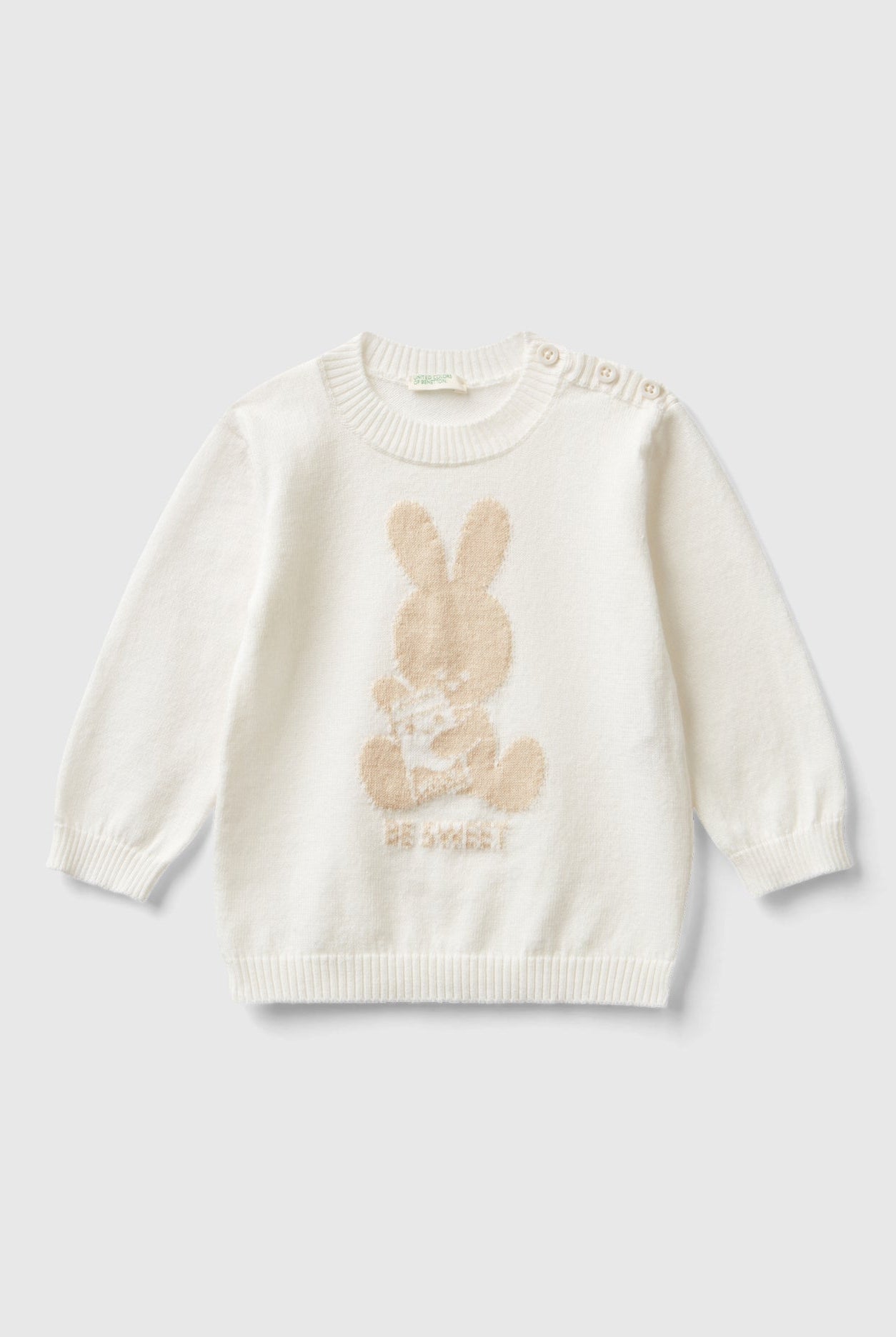 يونايتد كولورز اوف بينيتون بلوفر قطن بأزرار كم طويل رضع أطفال