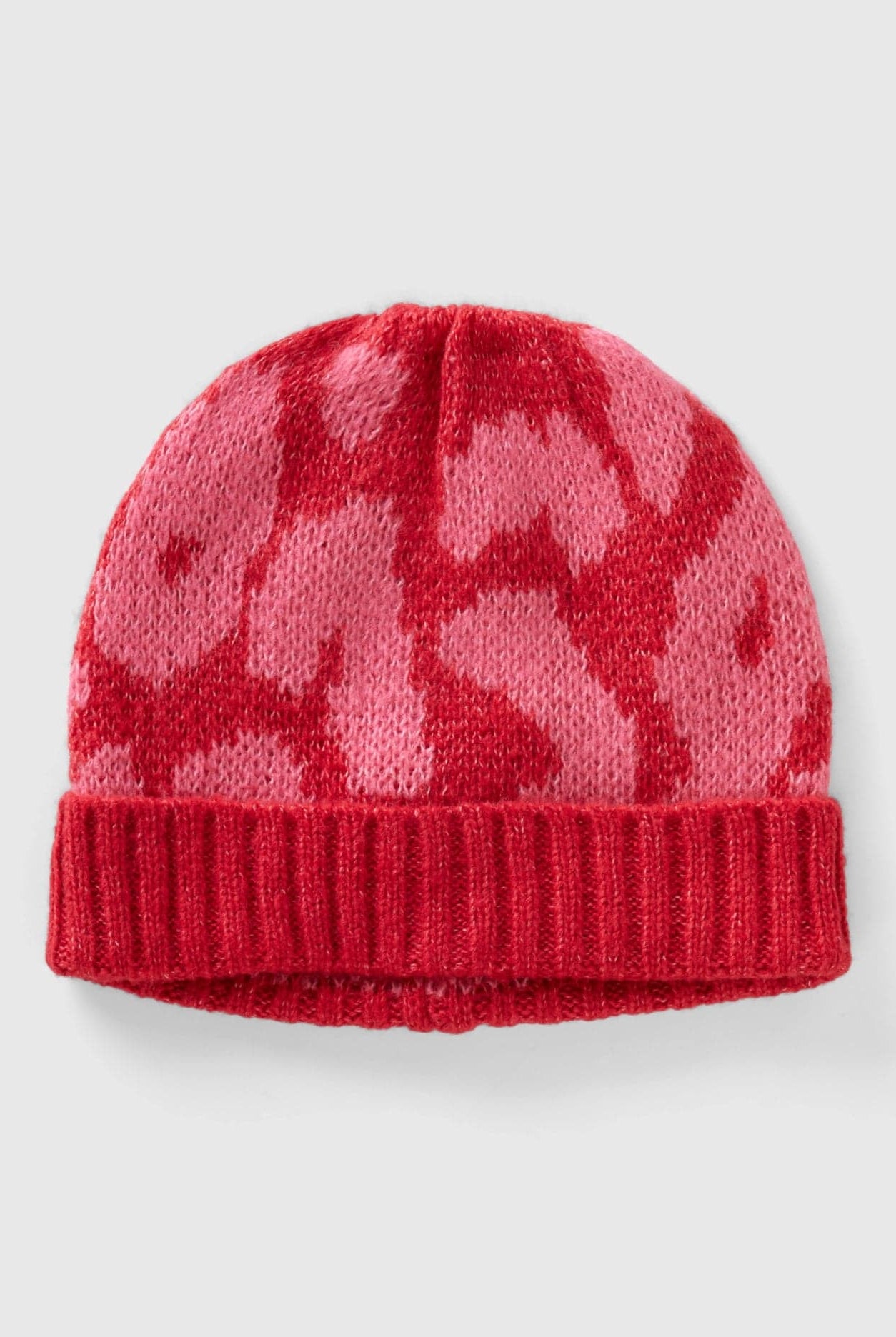 يونايتد كولورز اوف بينيتون قبعة بنقشة حيوانية من مزيج الصوف بناتي