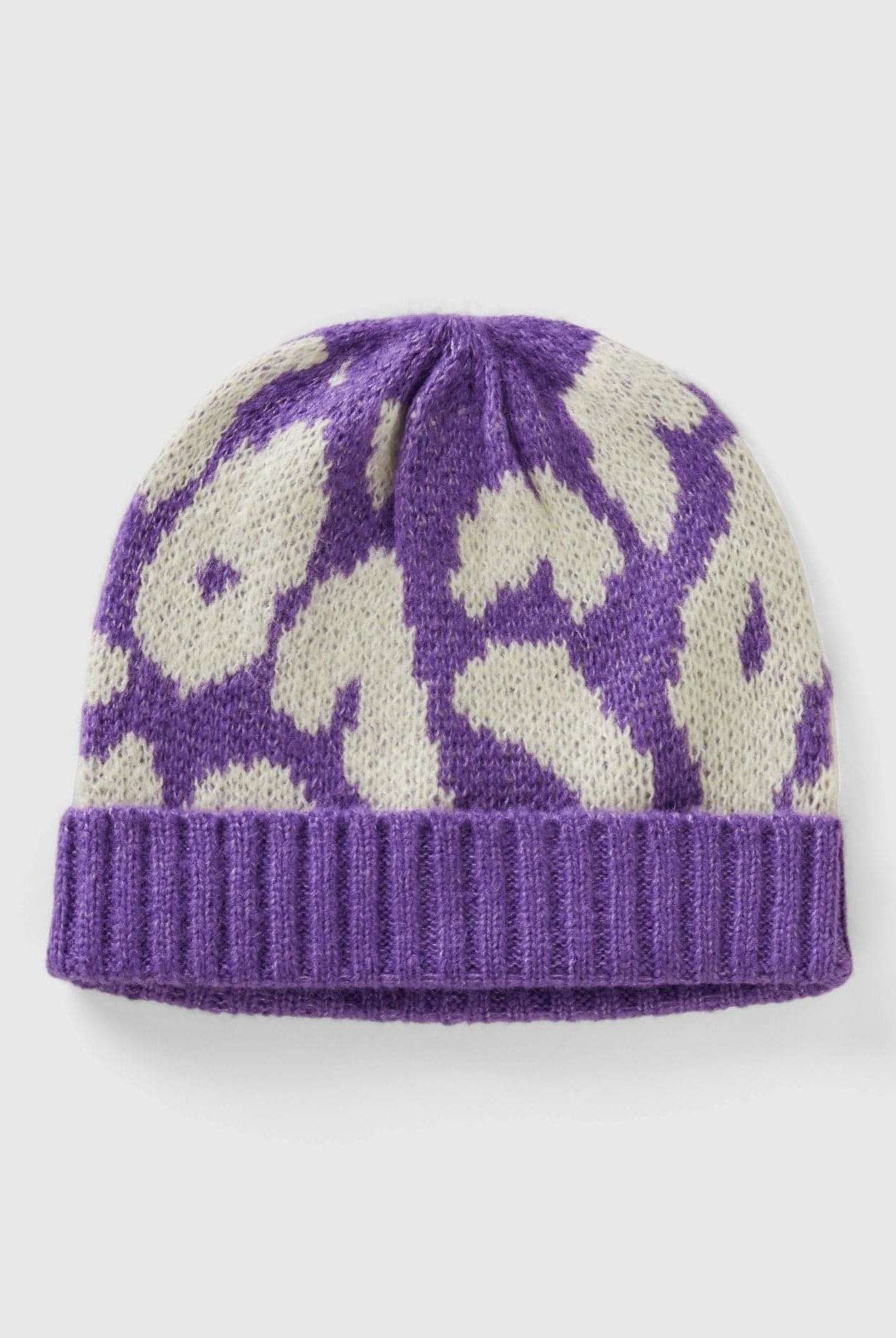 يونايتد كولورز اوف بينيتون قبعة بنقشة حيوانية من مزيج الصوف بناتي