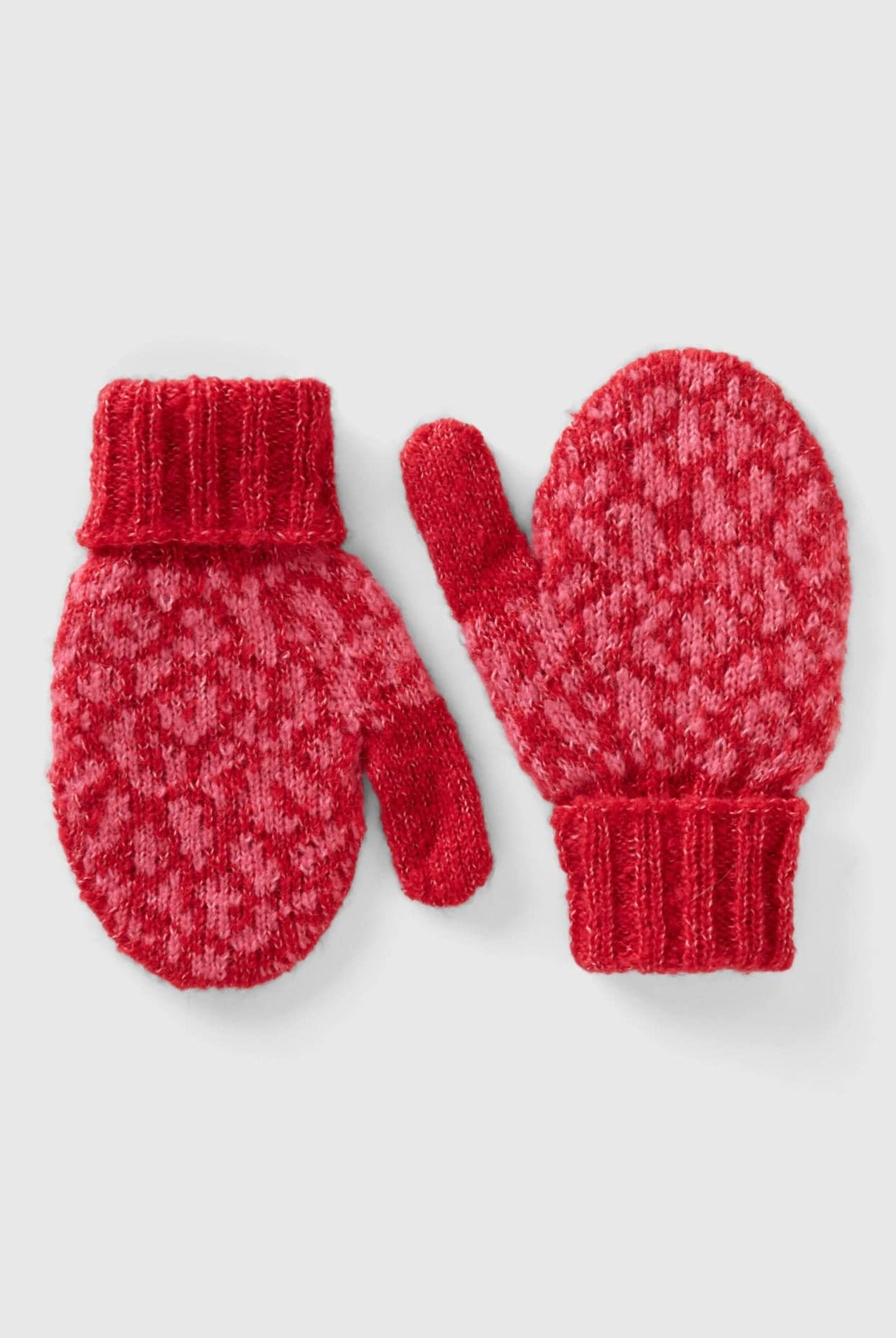 يونايتد كولورز اوف بينيتون قفازات صوف بنقشة حيوانات بناتي