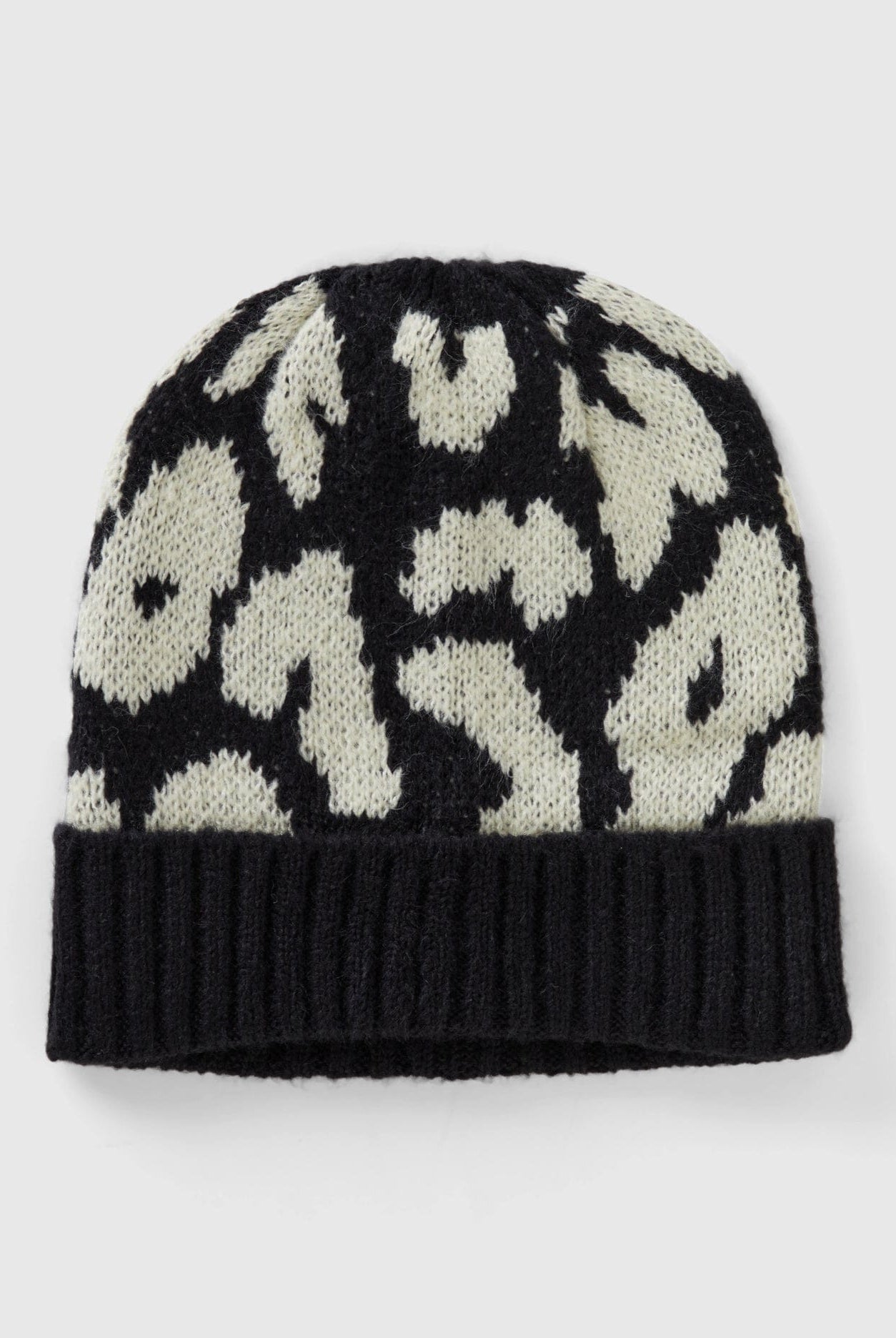 يونايتد كولورز اوف بينيتون قبعة أطفال بنقشة حيوانية من مزيج الصوف