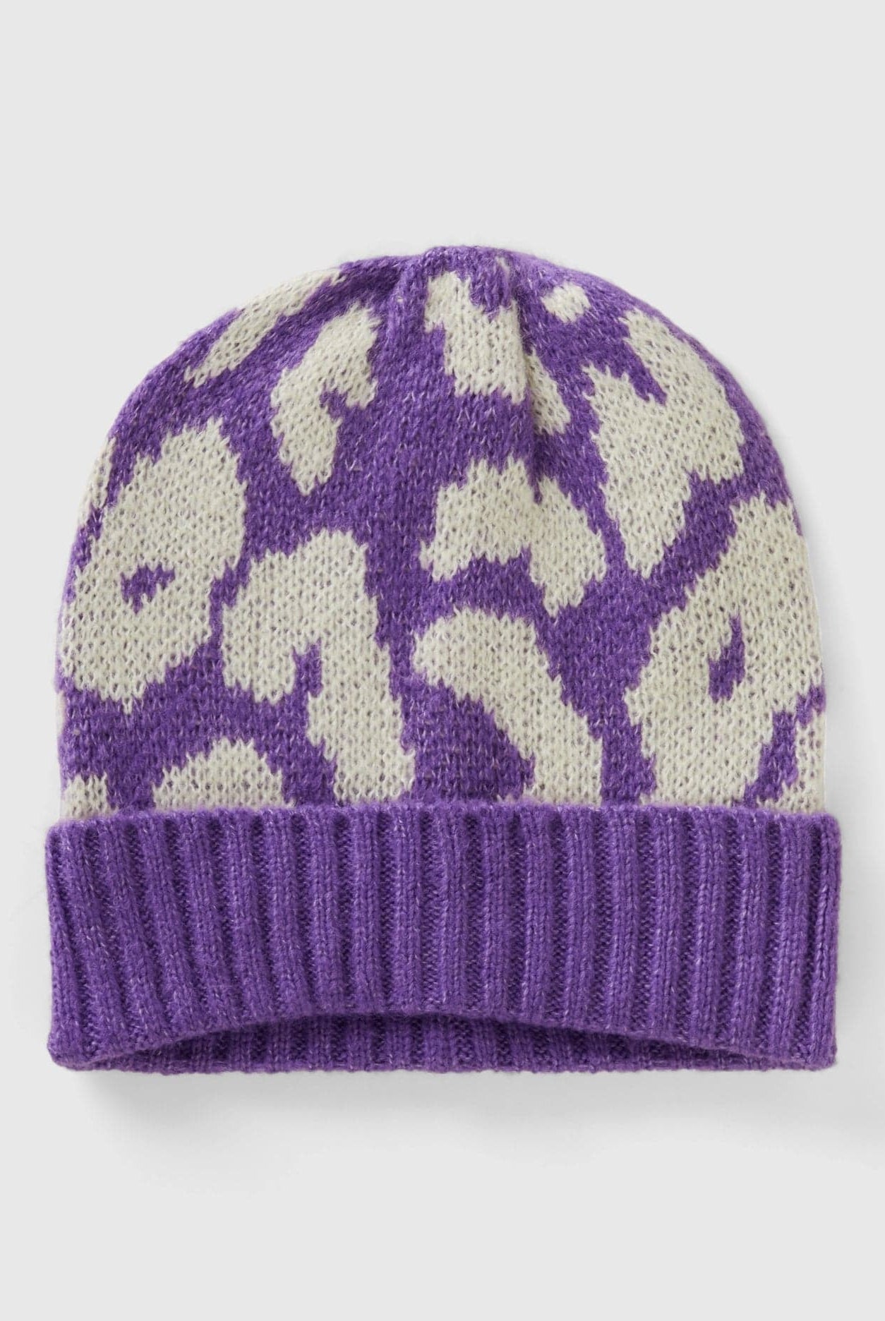 يونايتد كولورز اوف بينيتون قبعة أطفال بنقشة حيوانية من مزيج الصوف