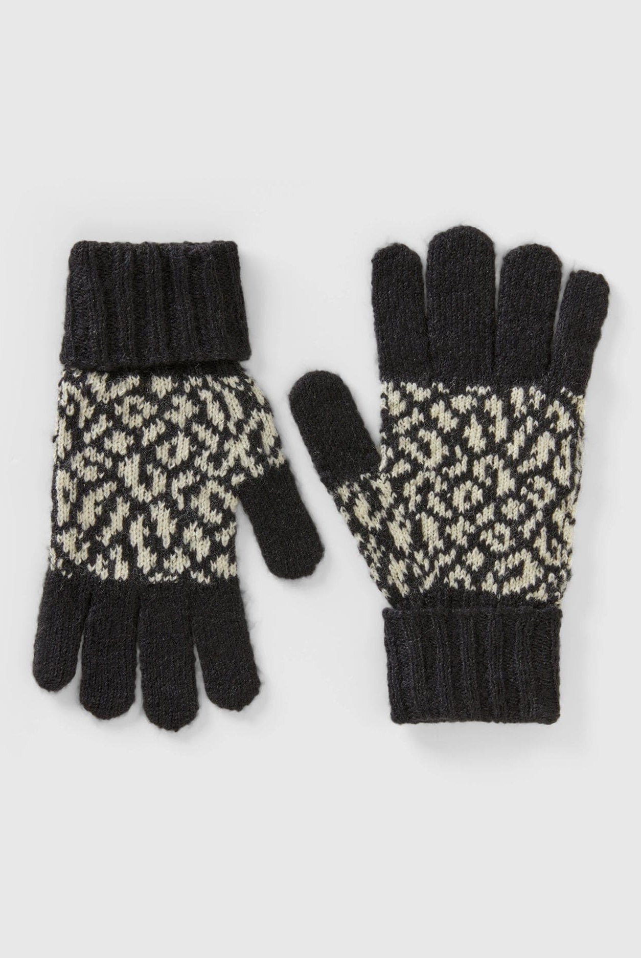 يونايتد كولورز اوف بينيتون قفازات بنقشة حيوانات من خليط الصوف أطفالي