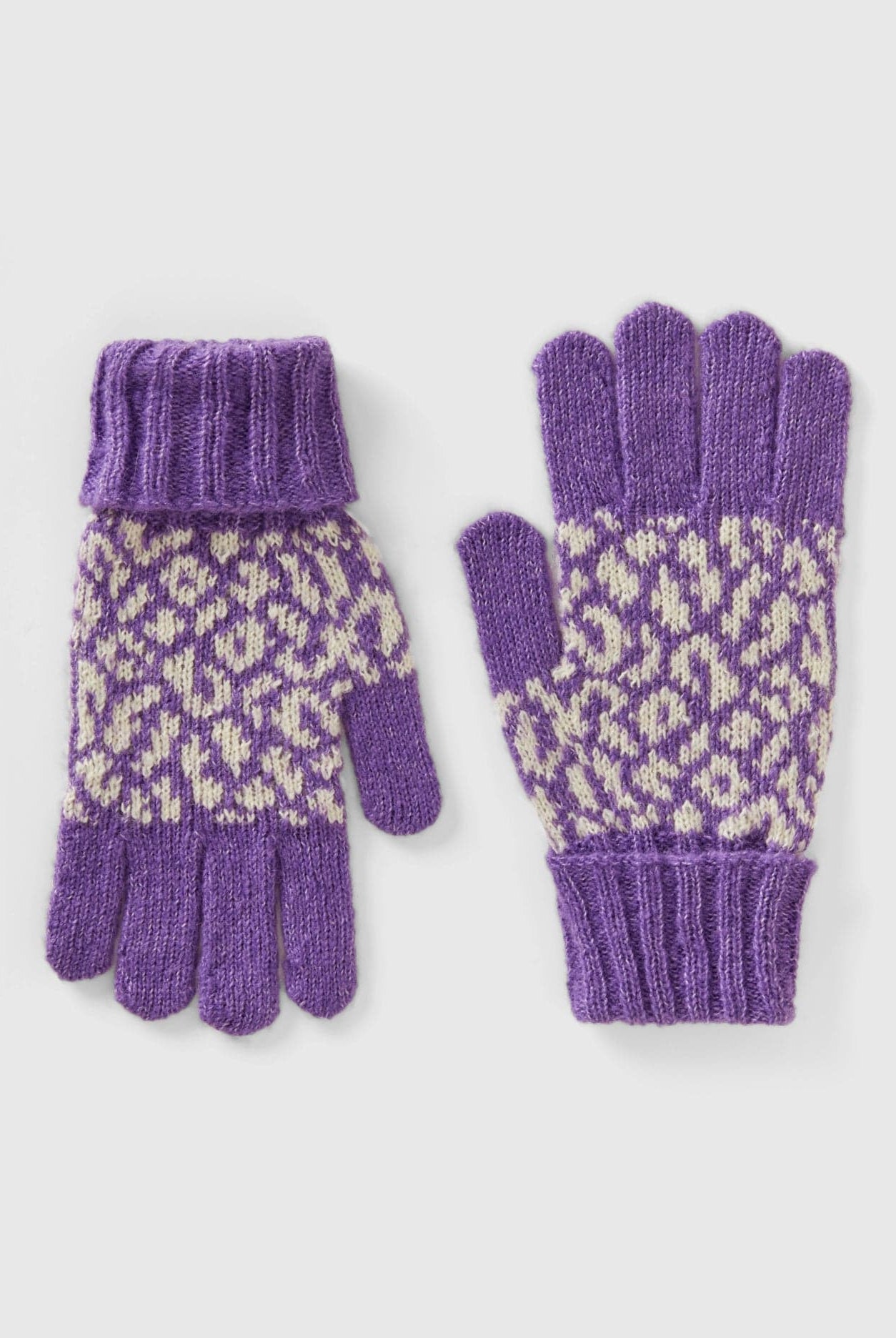 يونايتد كولورز اوف بينيتون قفازات بنقشة حيوانات من خليط الصوف أطفالي