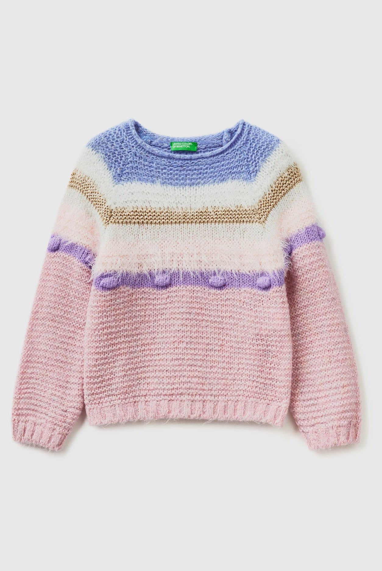 يونايتد كولورز اوف بينيتون بلوفر مخطط بخيوط منسوجة بناتي