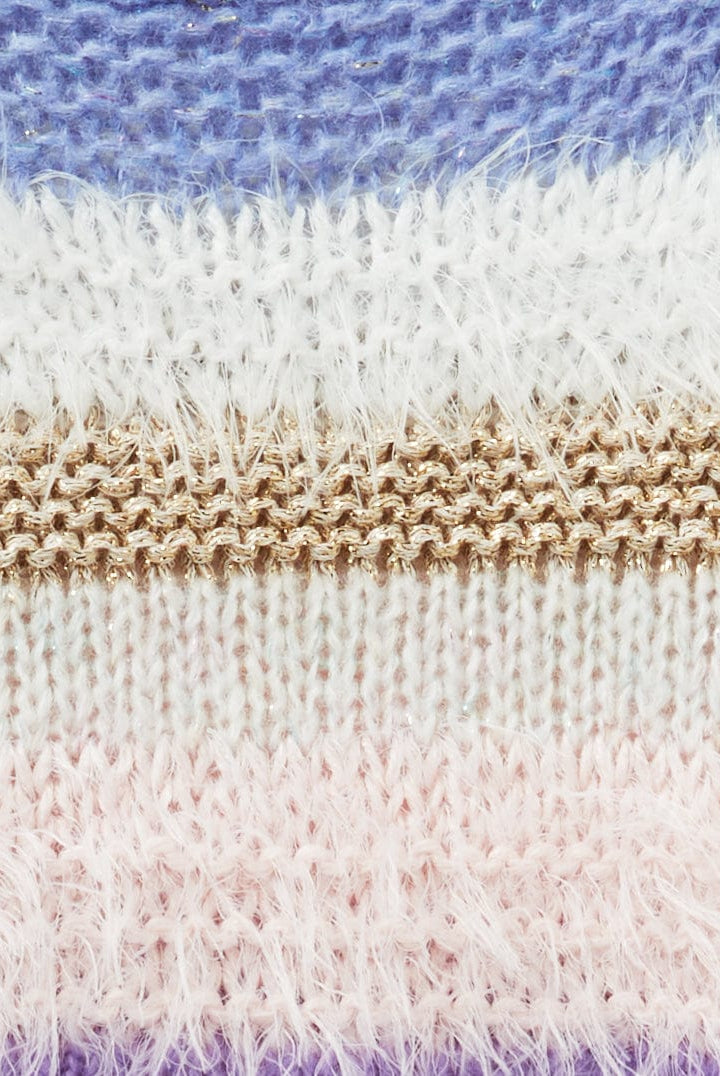 يونايتد كولورز اوف بينيتون بلوفر مخطط بخيوط منسوجة بناتي