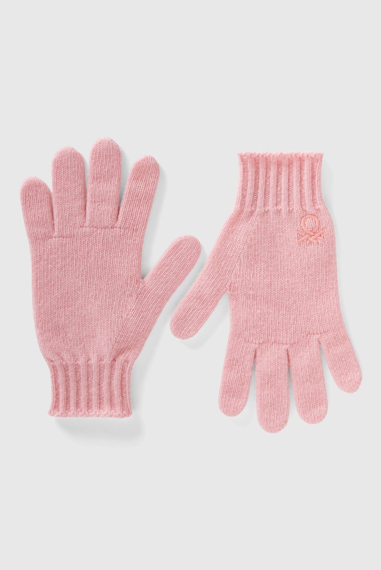 يونايتد كولورز اوف بينيتون قفازات بناتي من خليط الصوف المطاطي وبه شعار