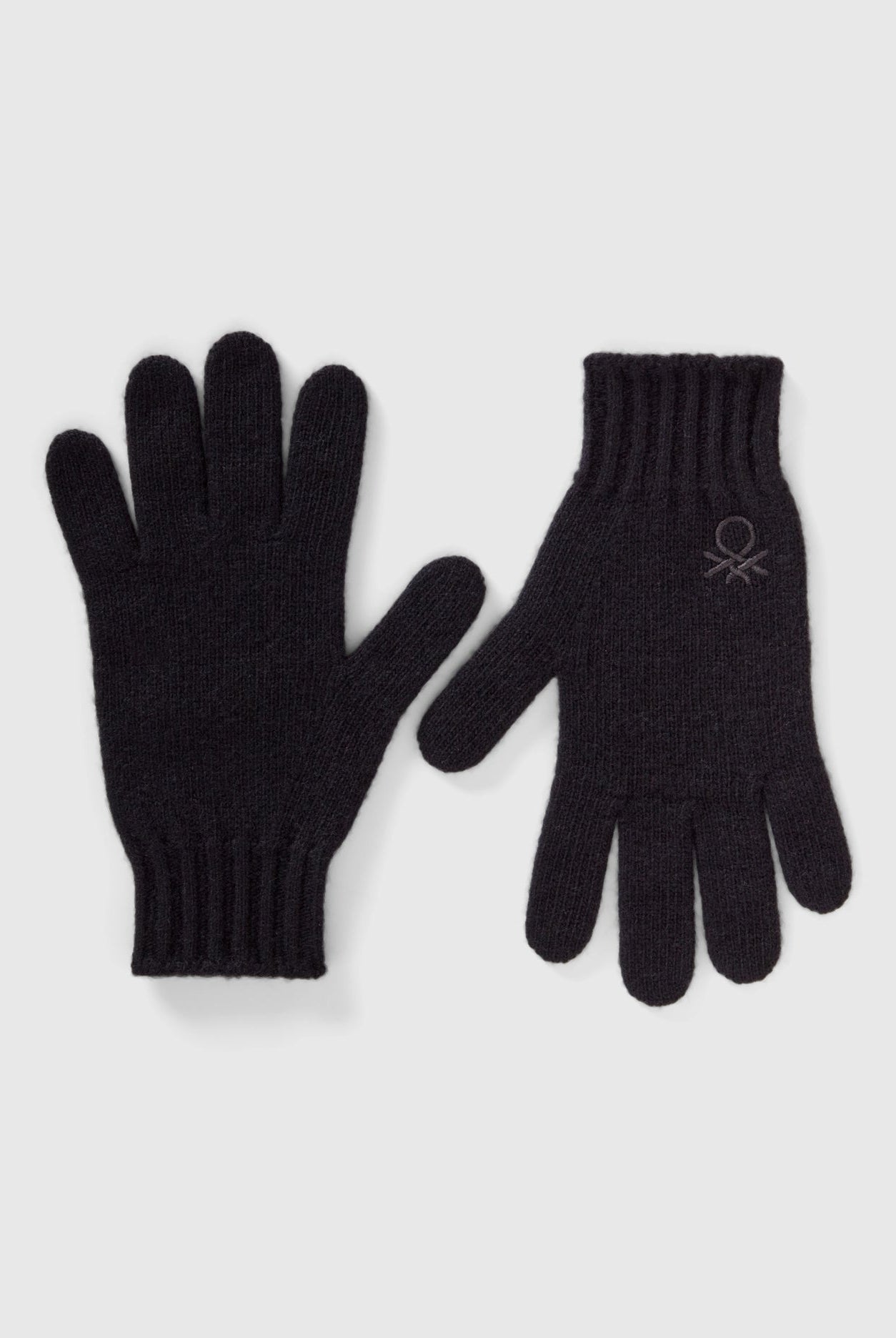 يونايتد كولورز اوف بينيتون قفازات بناتي من خليط الصوف المطاطي وبه شعار