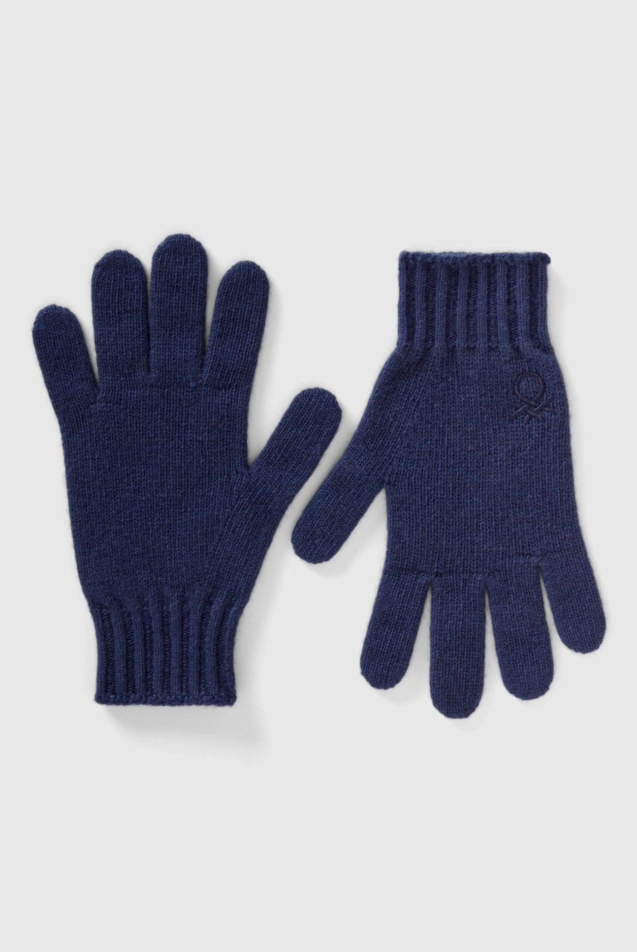 يونايتد كولورز اوف بينيتون قفازات بناتي من خليط الصوف المطاطي وبه شعار