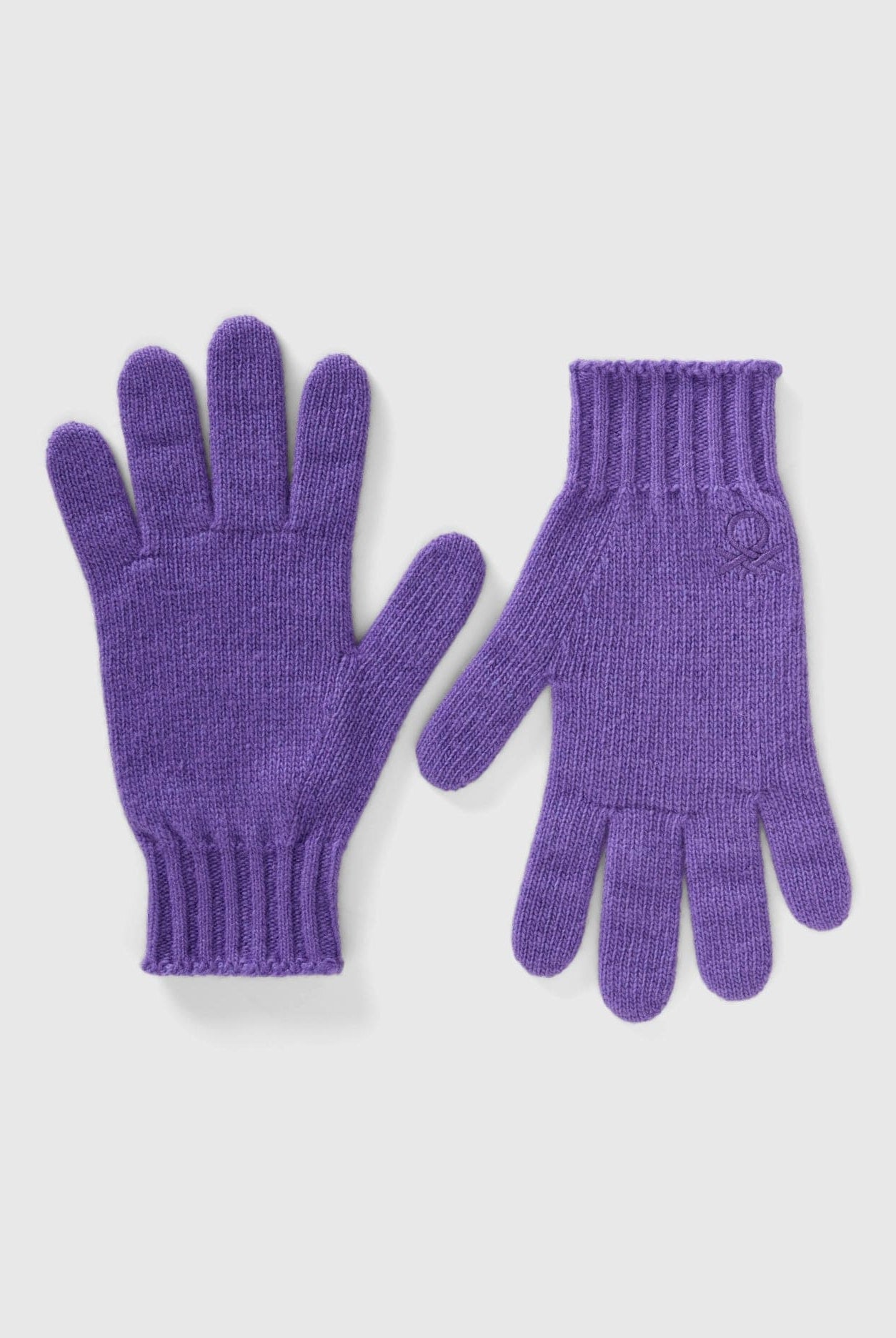 يونايتد كولورز اوف بينيتون قفازات بناتي من خليط الصوف المطاطي وبه شعار